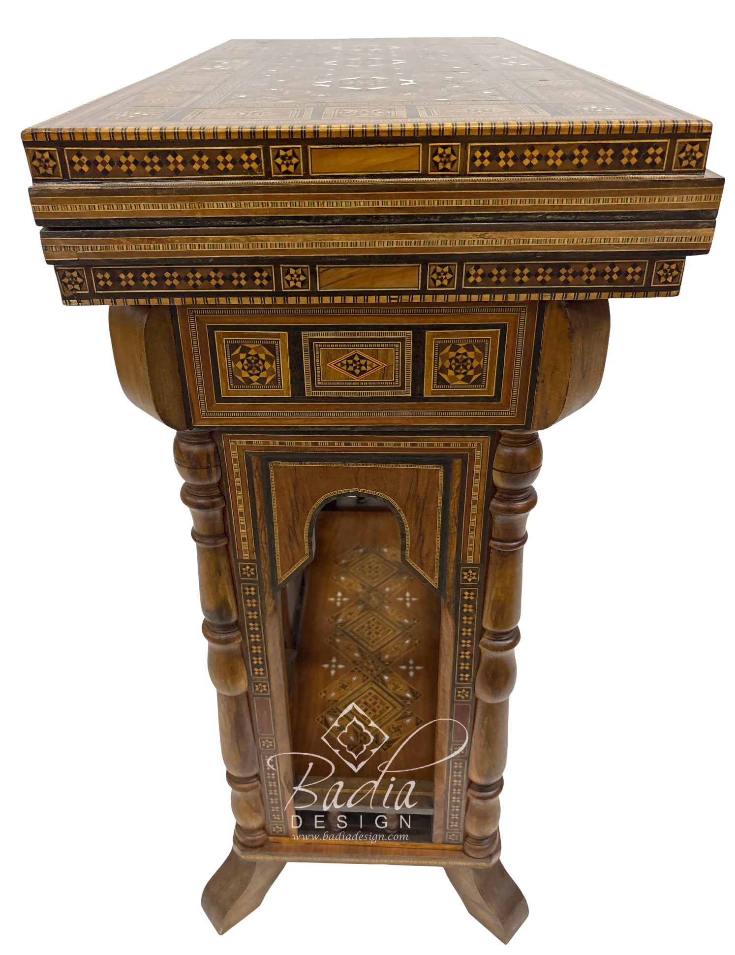 Inlaid Syrian Design Backgammon Chess Board Game Table