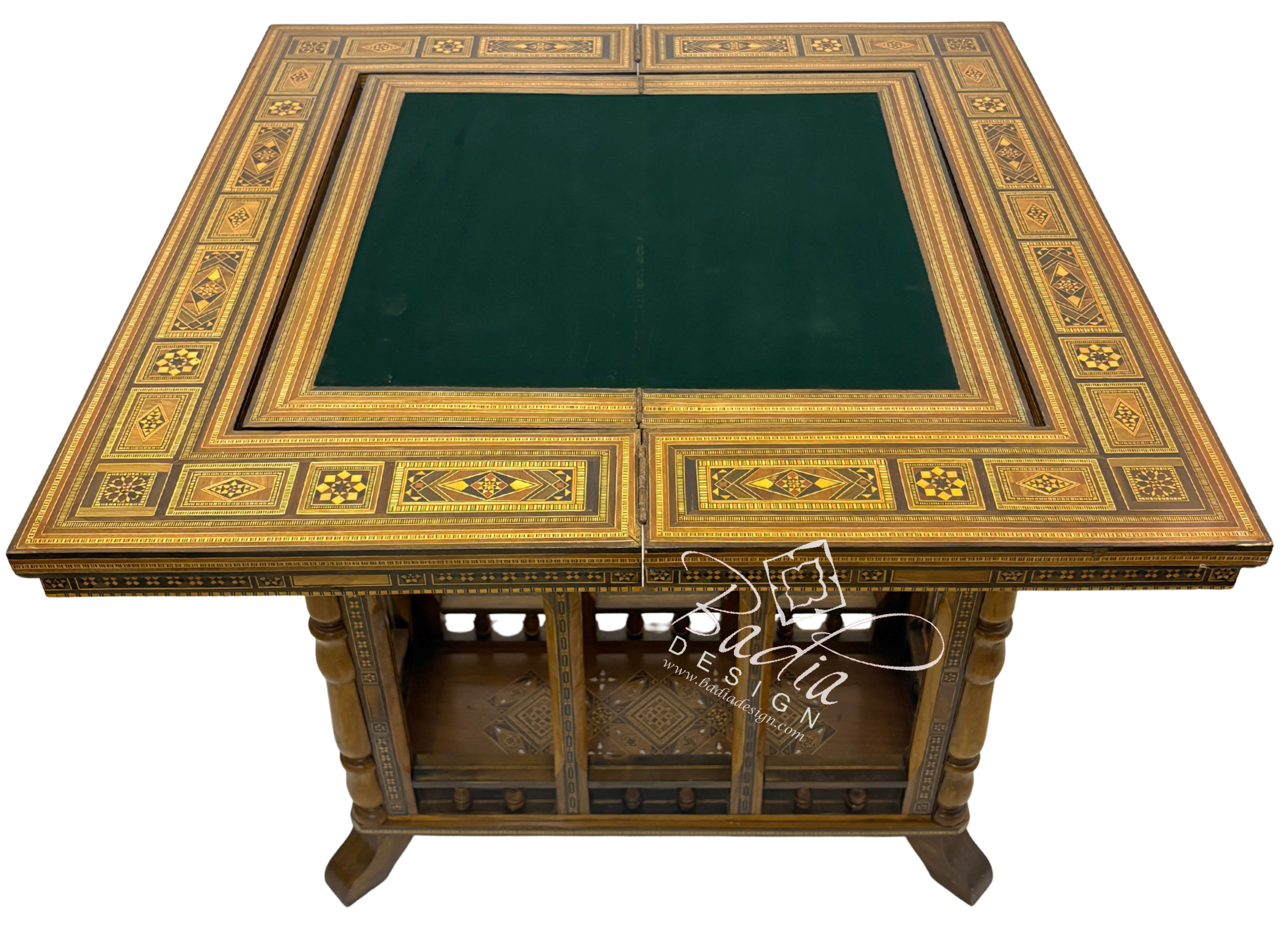 Inlaid Syrian Design Backgammon Board Game Table