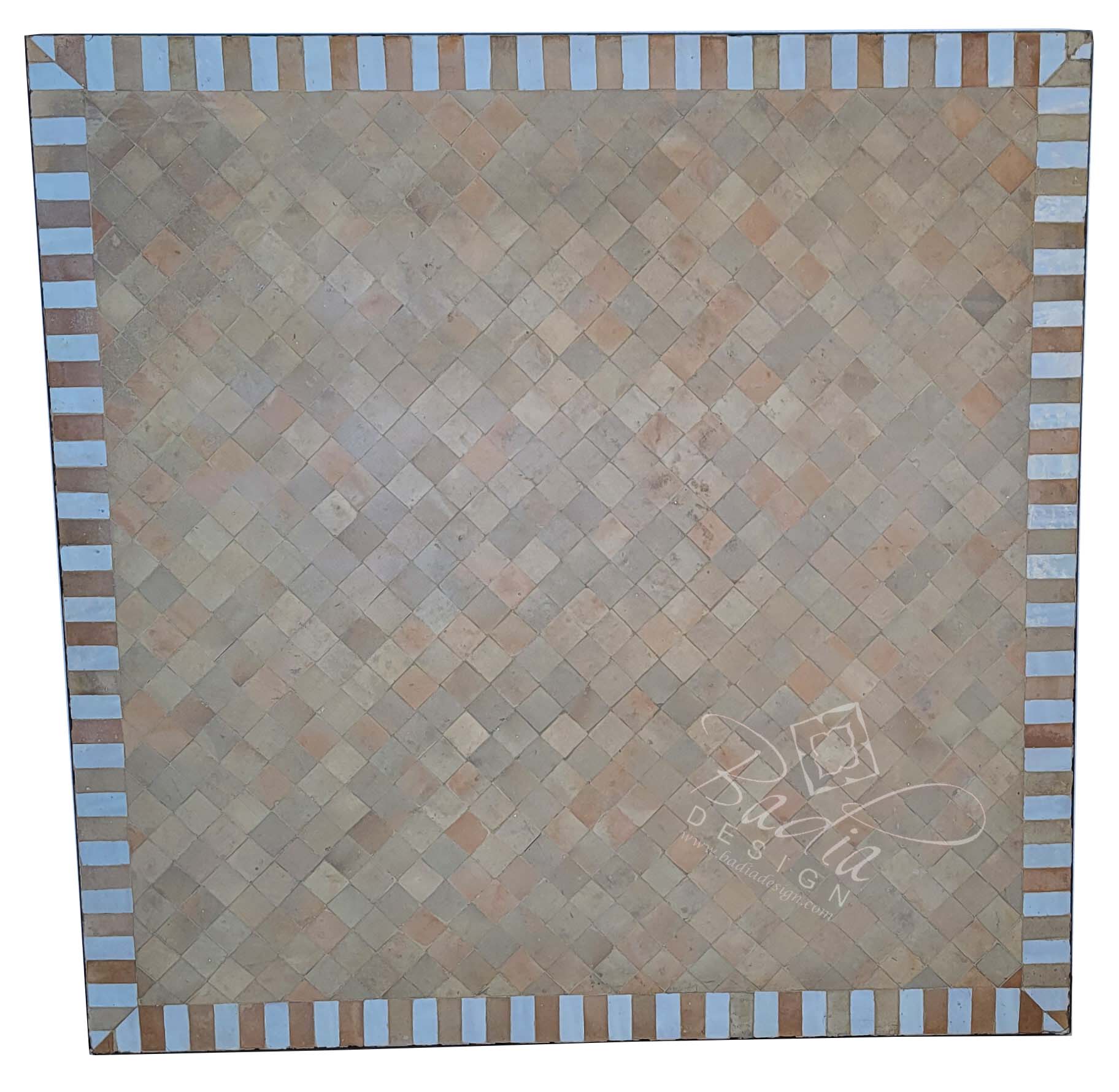 40" Square Beige Moroccan Tile Table Top