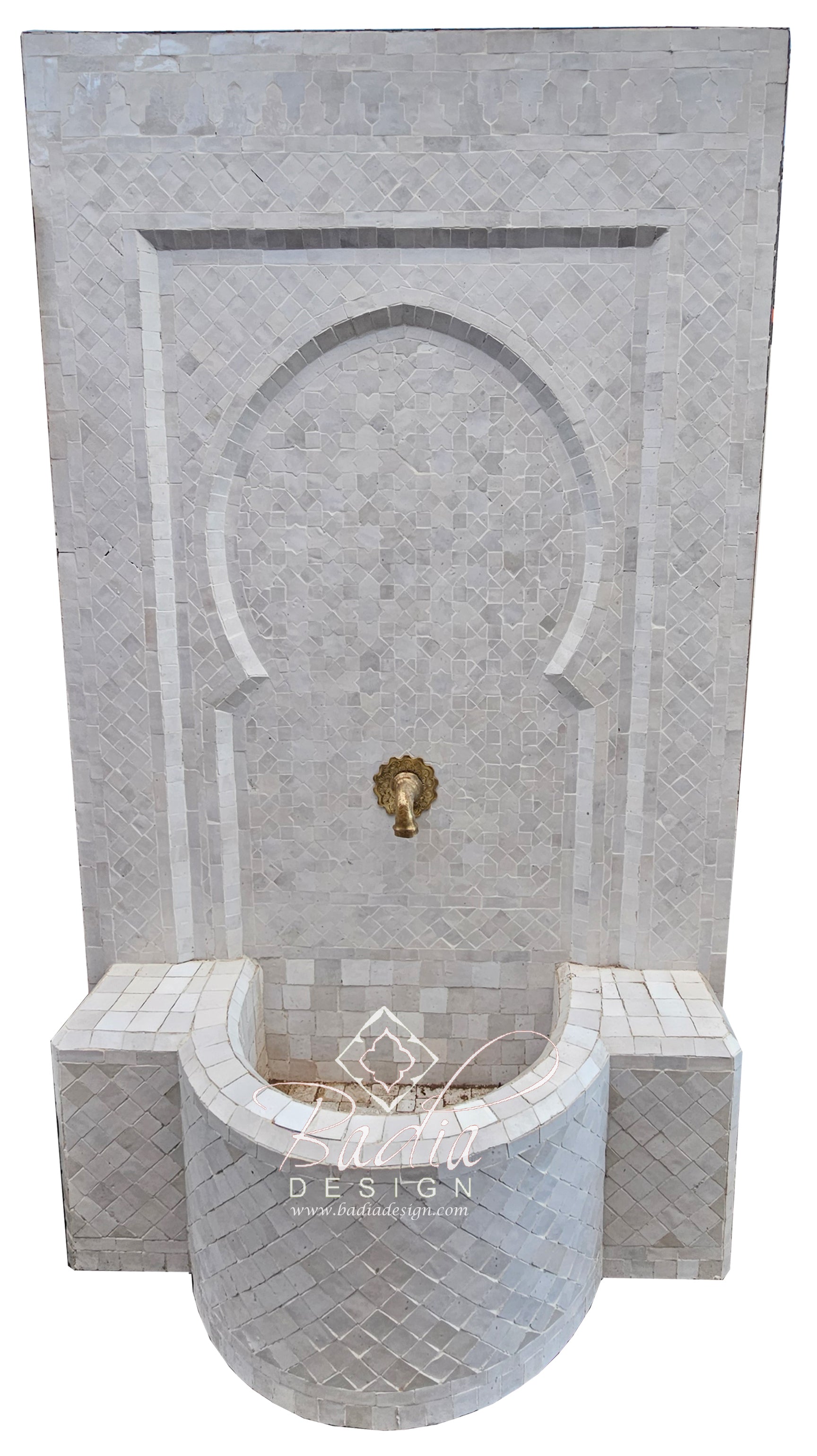 Beige Mosaic Tile Water Fountain