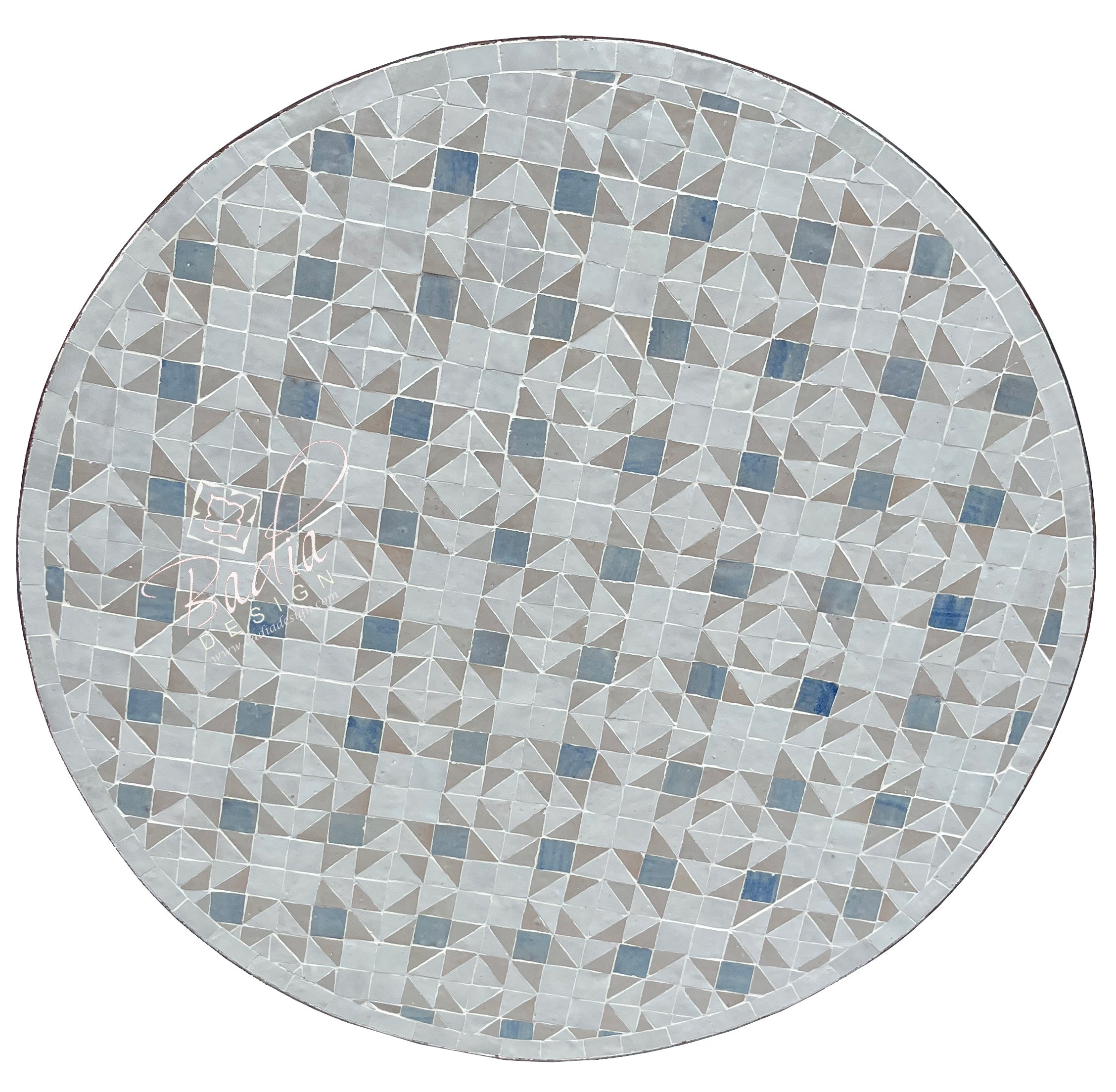 36" Intricately Designed Round Mosaic Tile Table Top