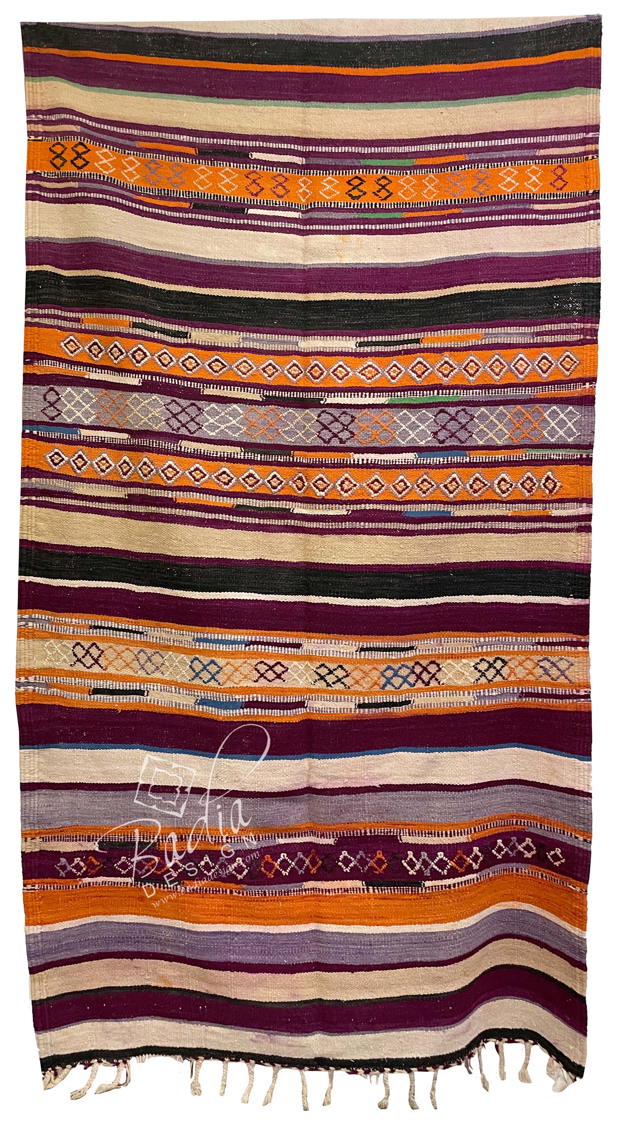 Multi-Color Berber Rug with Tribal Designs