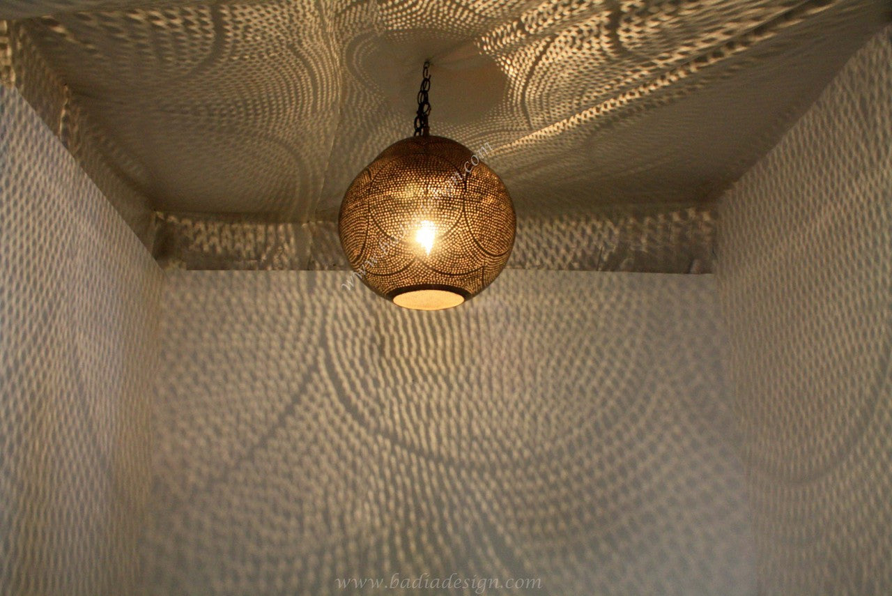 Moroccan Hanging Brass Lantern