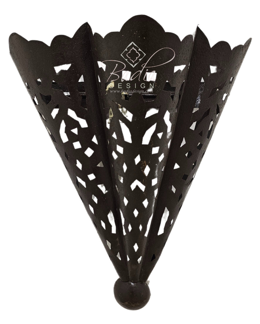 Handcrafted Rustic Iron Wall Sconce with Geometric Pattern
