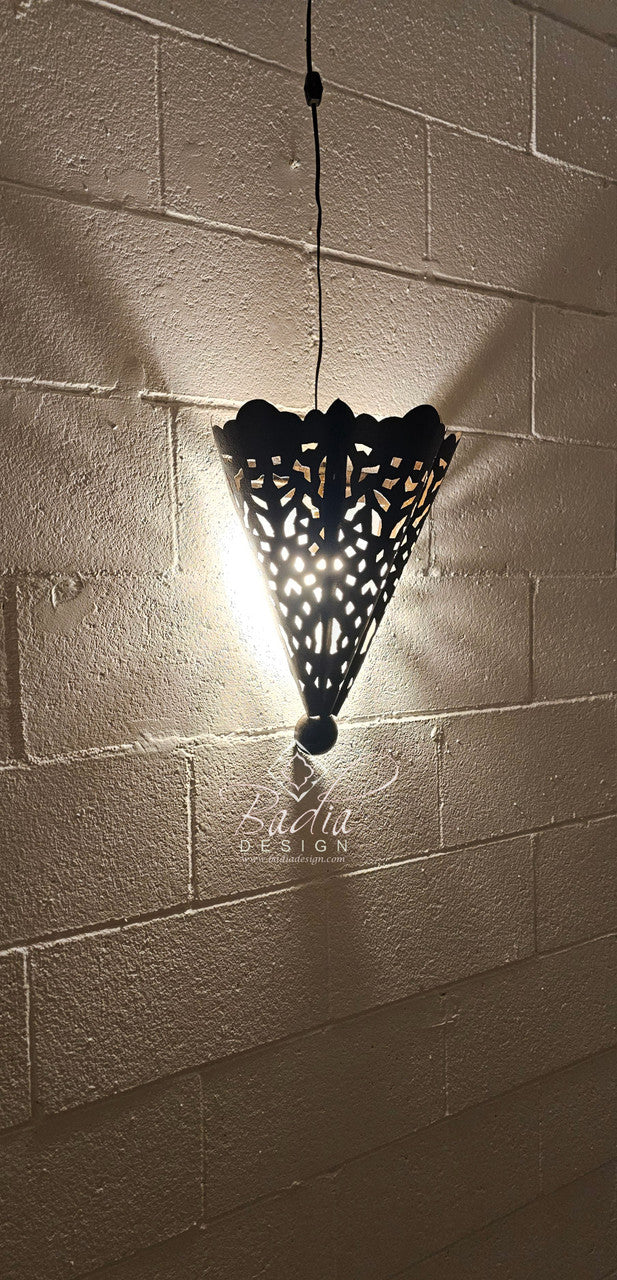 Handcrafted Rustic Iron Wall Sconce with Geometric Pattern