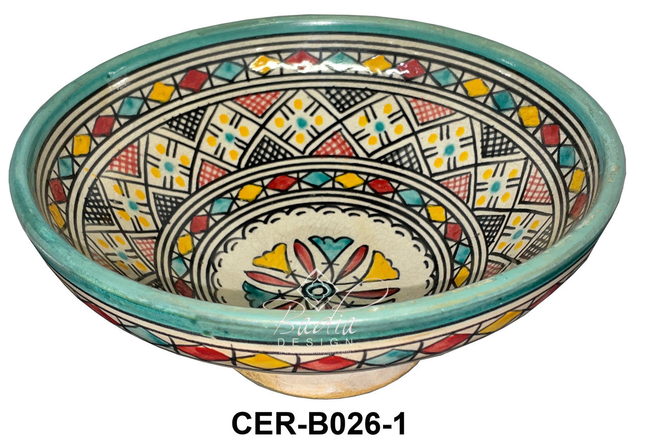 Multi-Color Hand Painted Ceramic Bowls