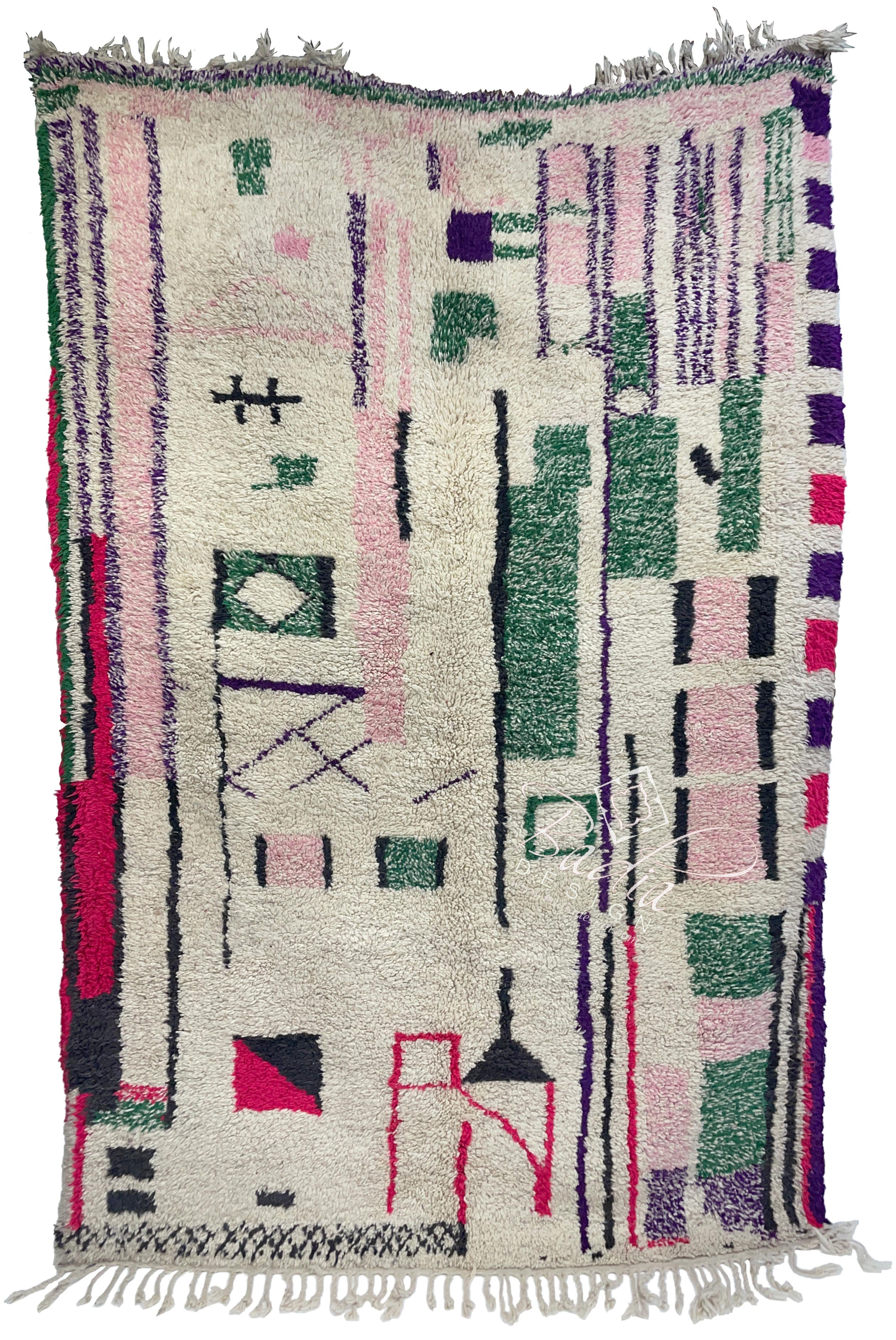 Colorful Moroccan Rug with Geometric Tribal Designs