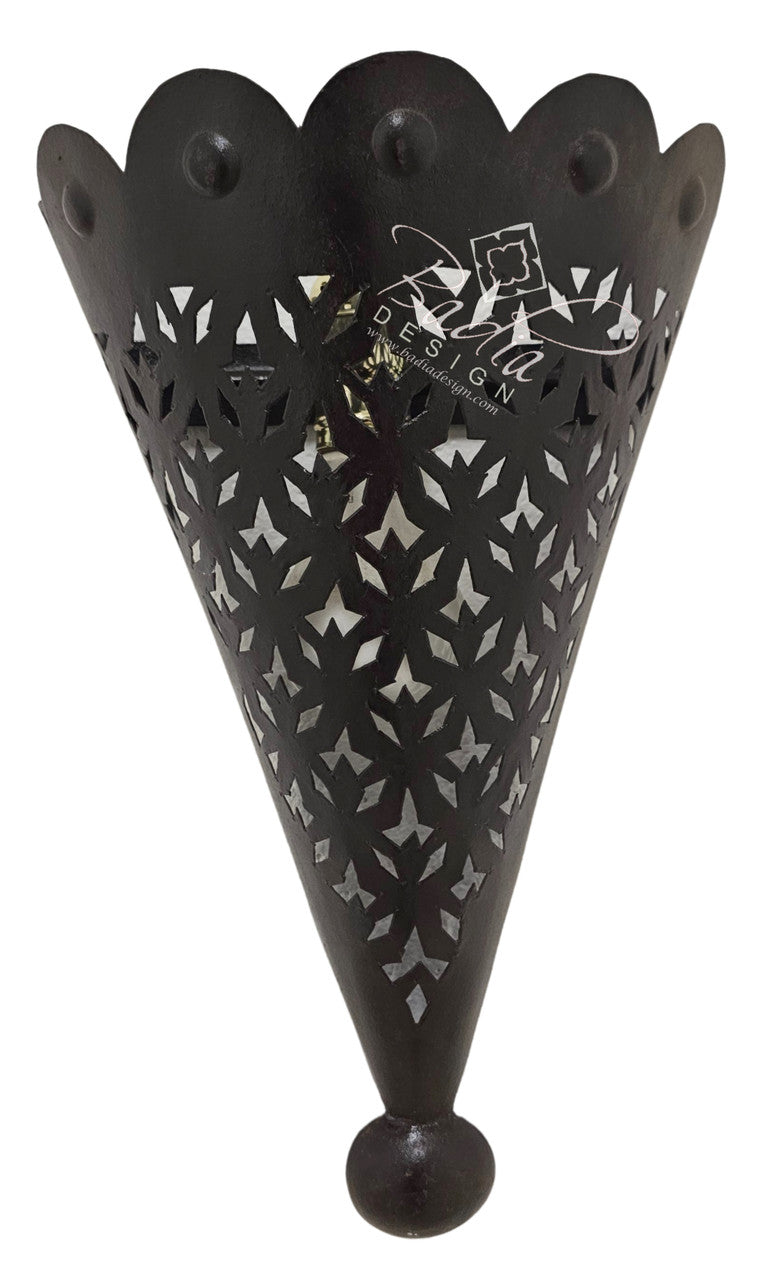 Rustic Cone Shaped Iron Wall Sconce