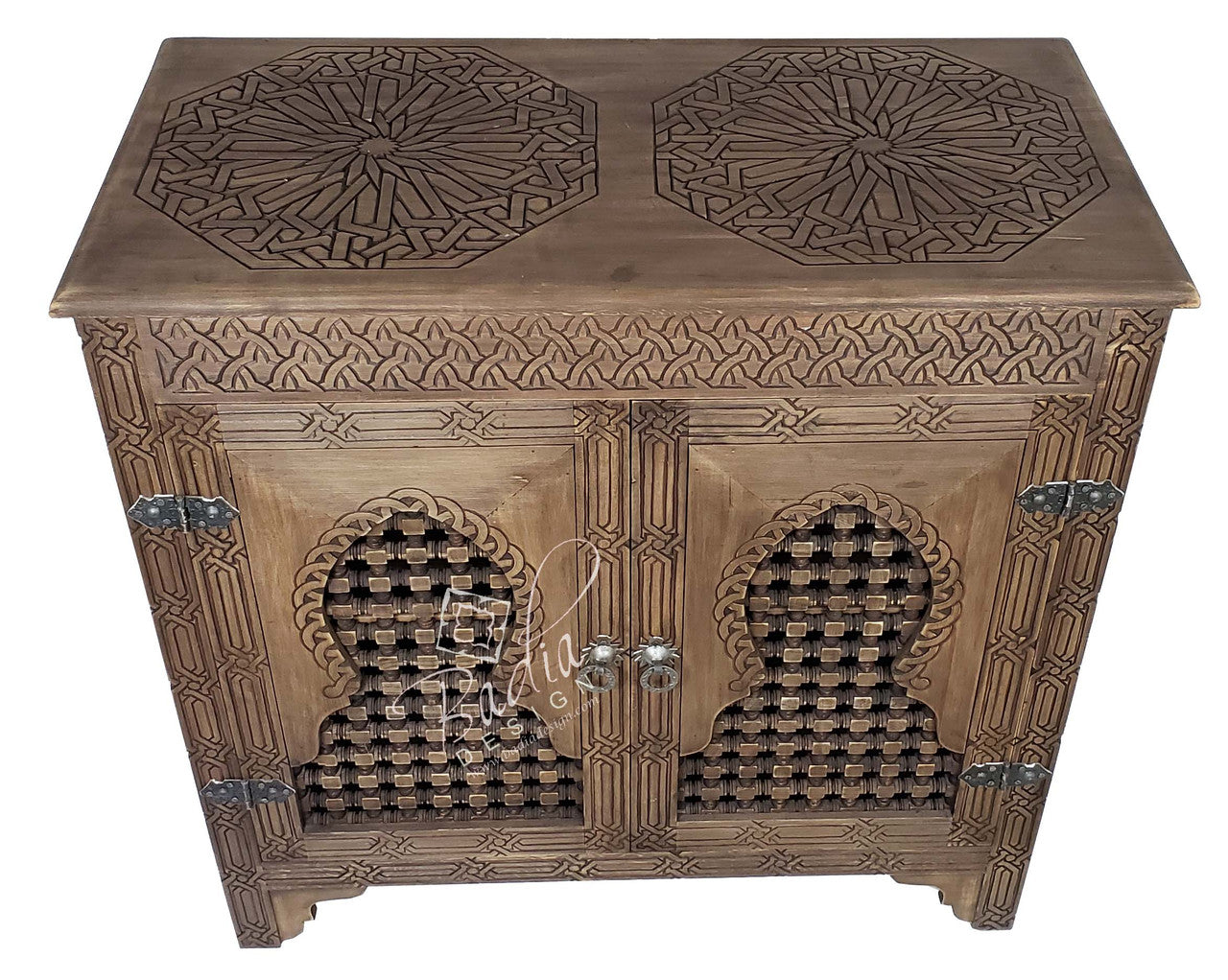 Two Door Hand Carved Wooden Cabinet