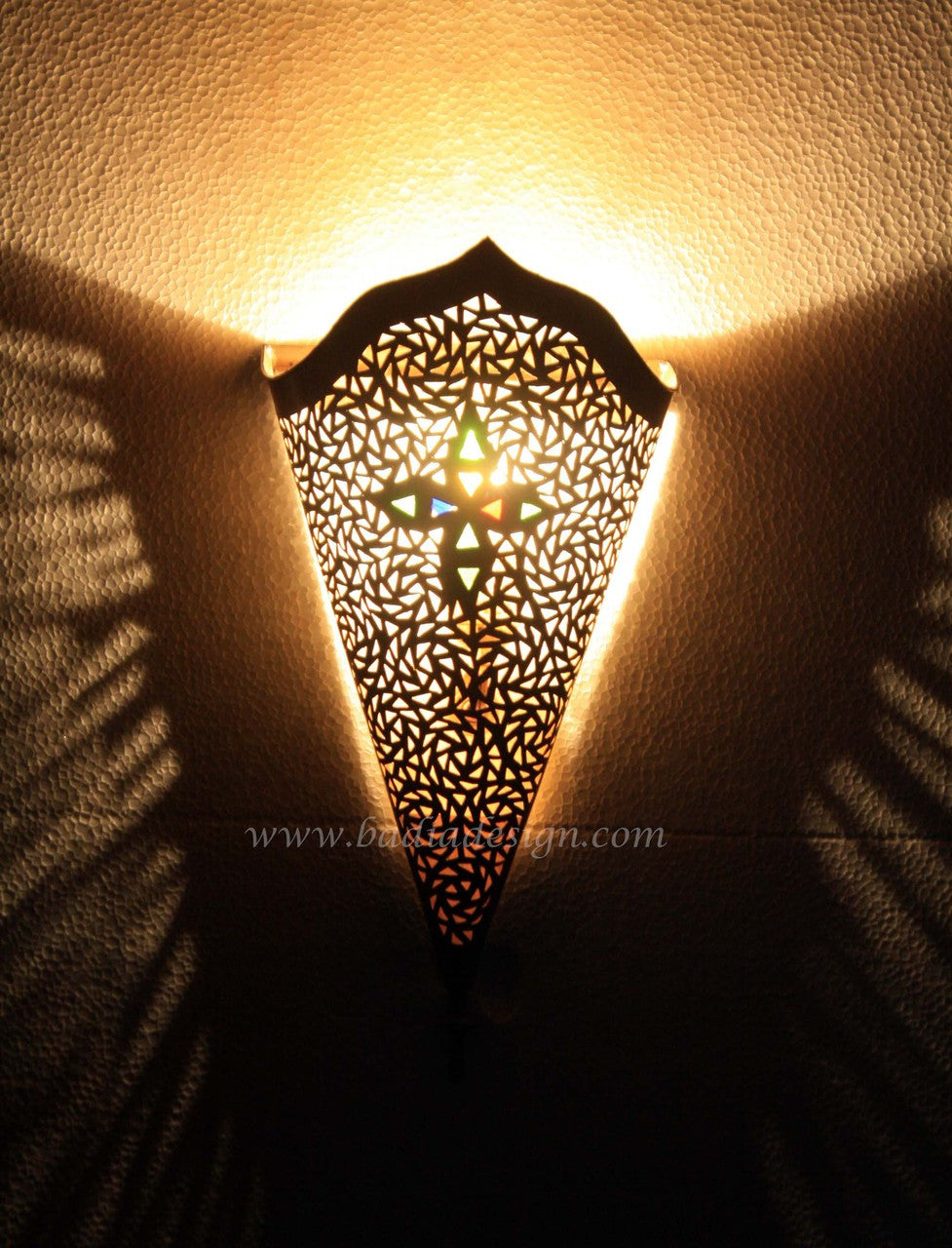Intricately Designed Brass Wall Sconce