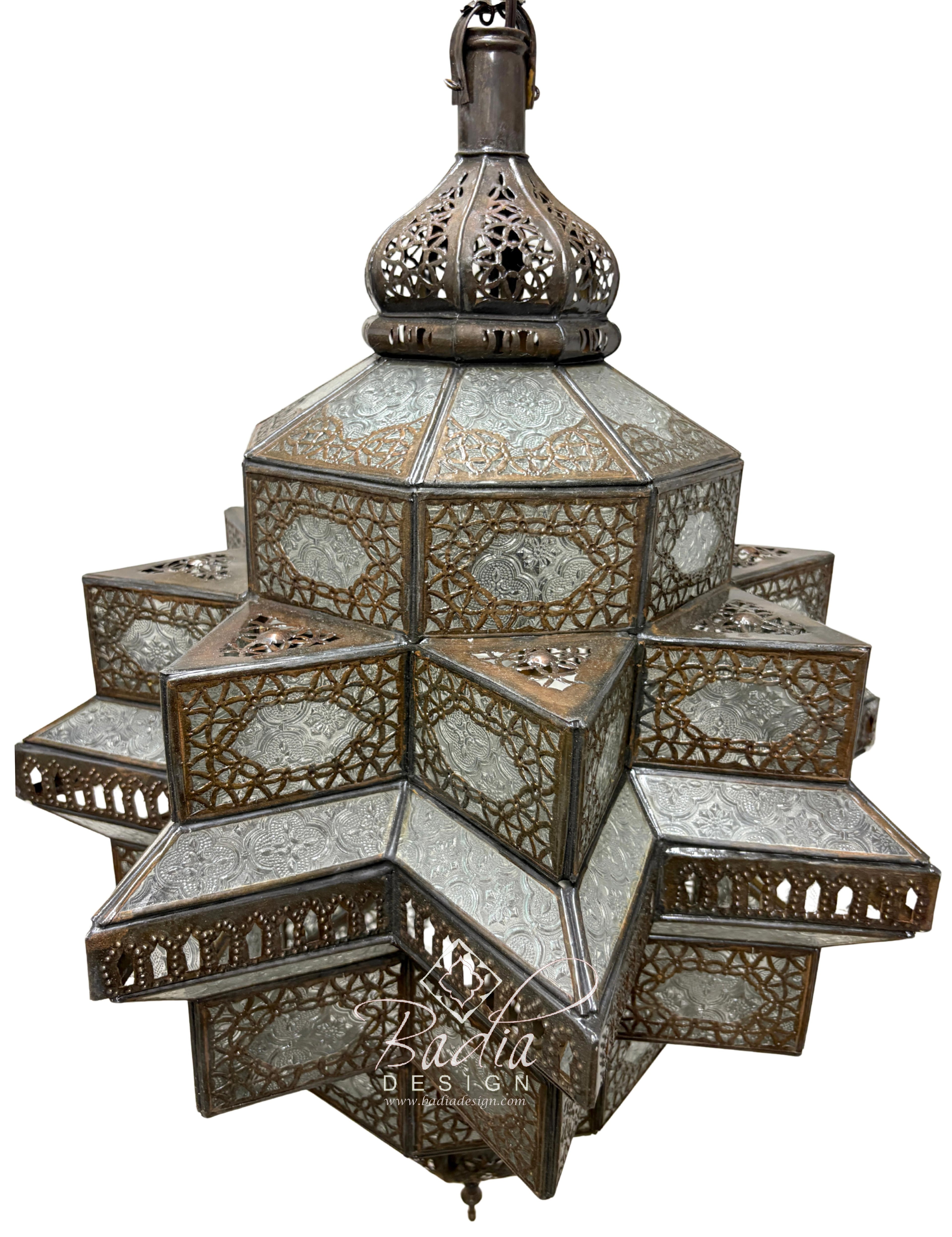 Large White Frosted Glass Lantern