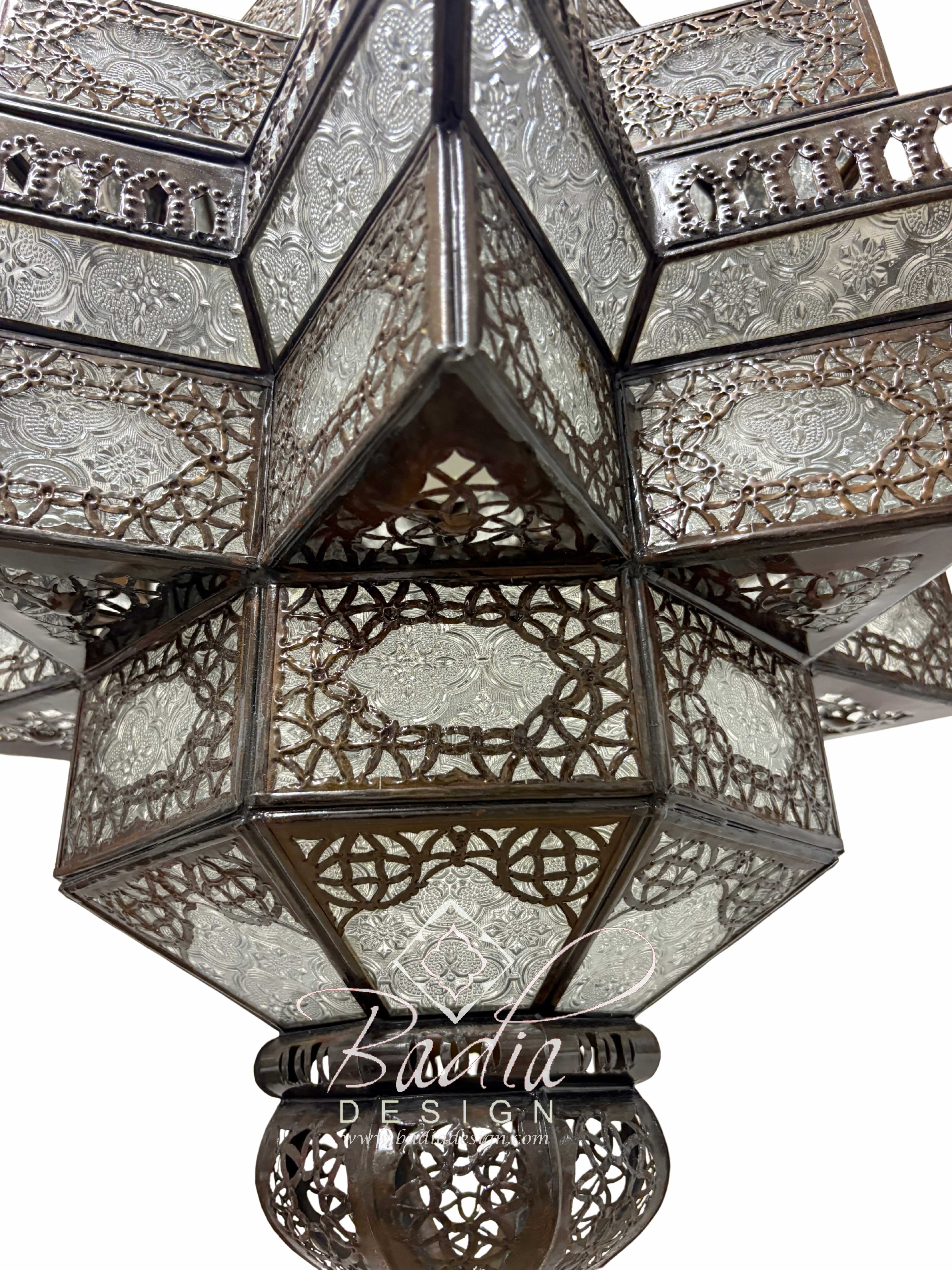 Large White Frosted Glass Lantern