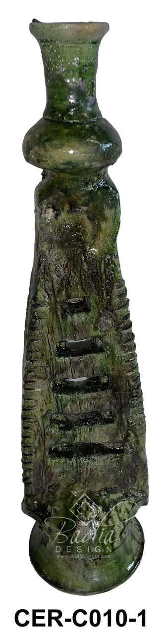 Green Hand Sculpted Tamegroute Candleholders