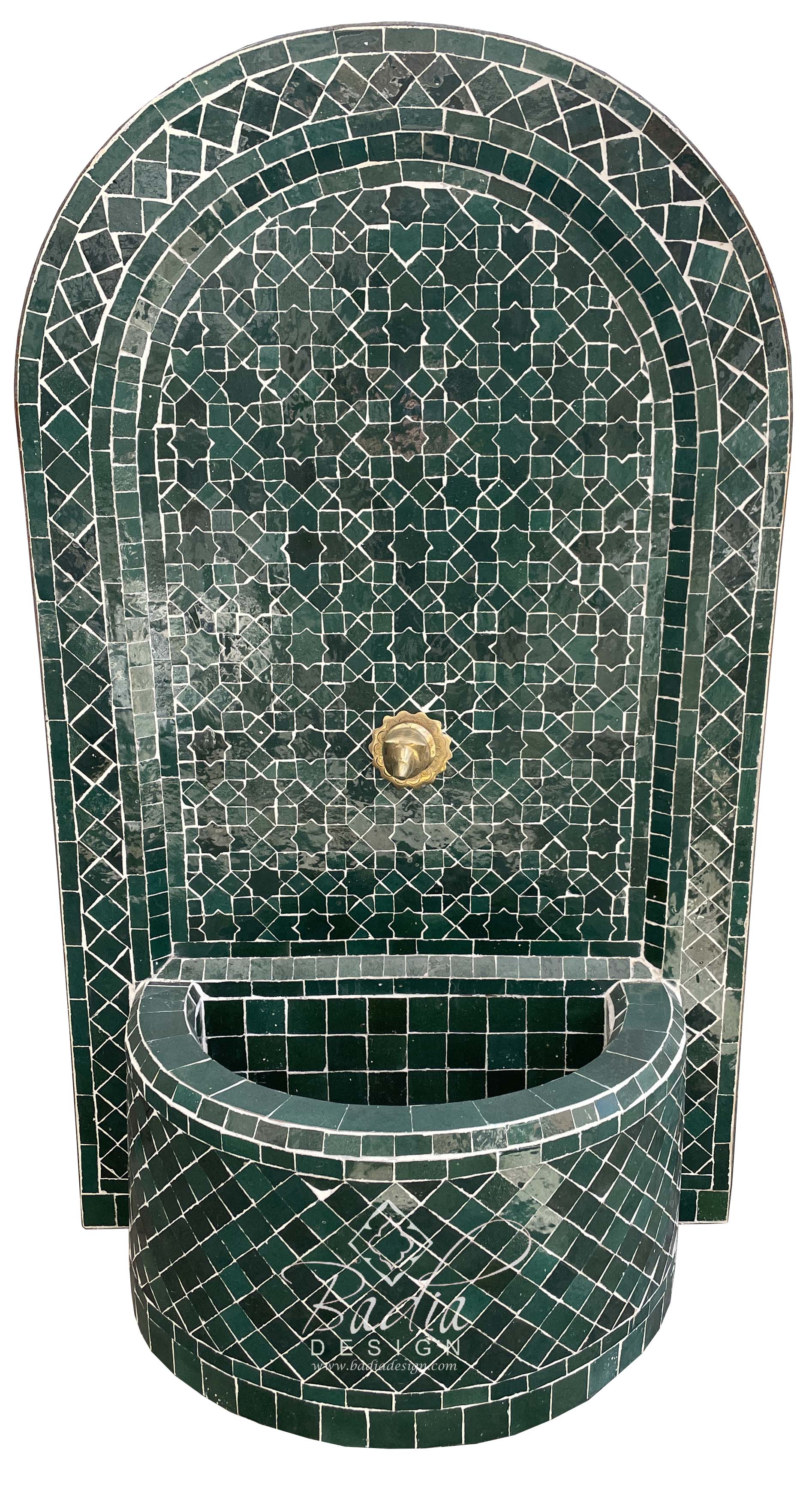 Green Moroccan Mosaic Tile Water Fountain
