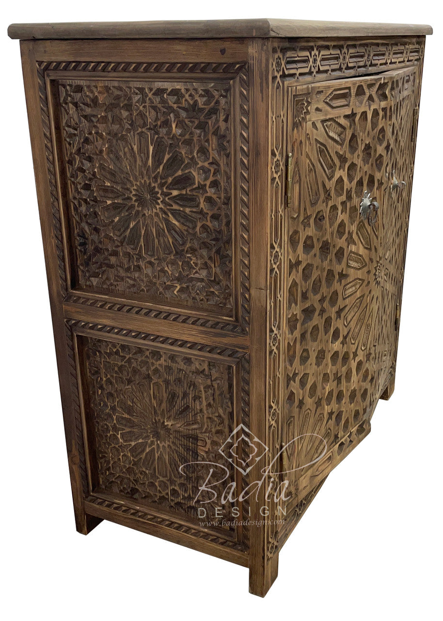 Hand Carved Wooden Storage Cabinets