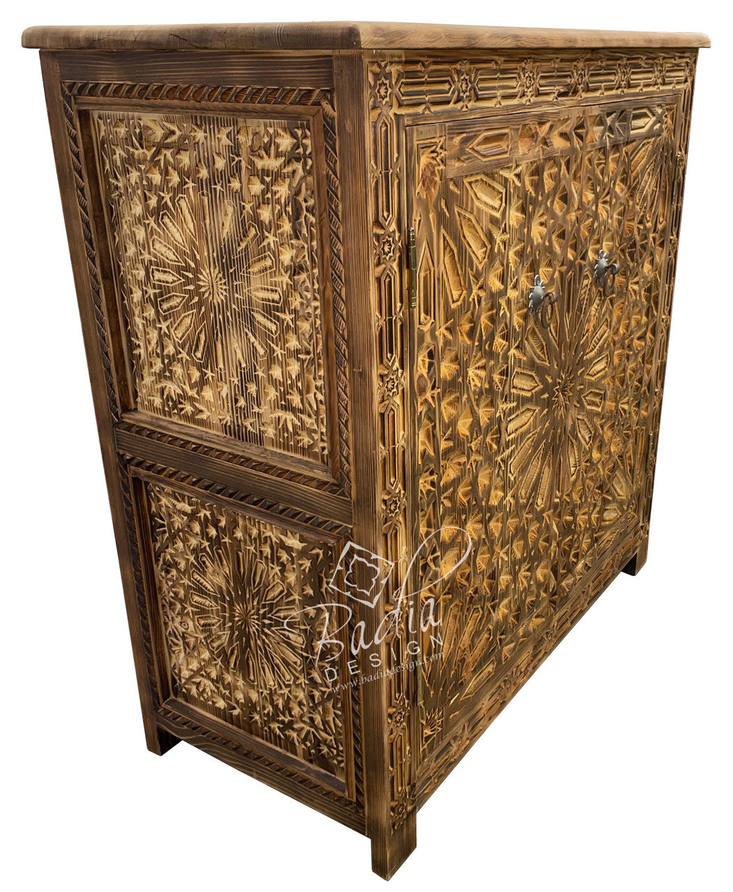 Hand Carved Wooden Storage Cabinets