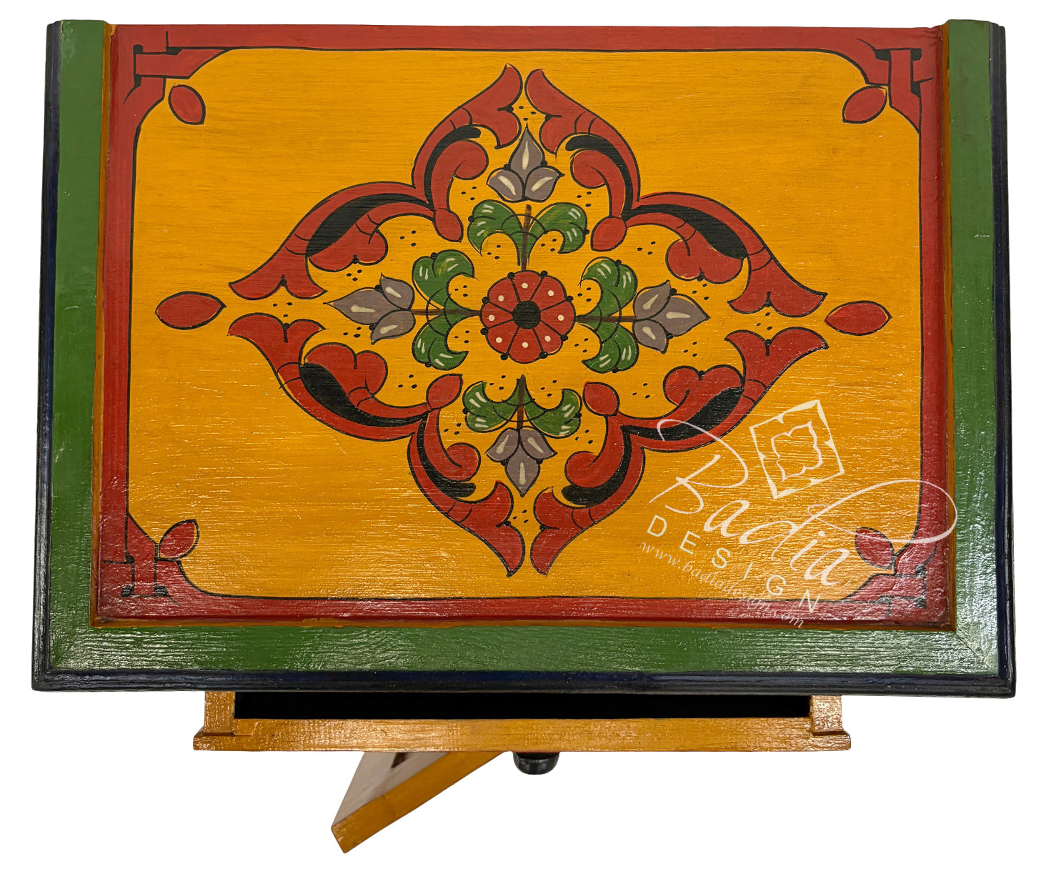 Hand Painted Nightstand with Drawer and Cabinet