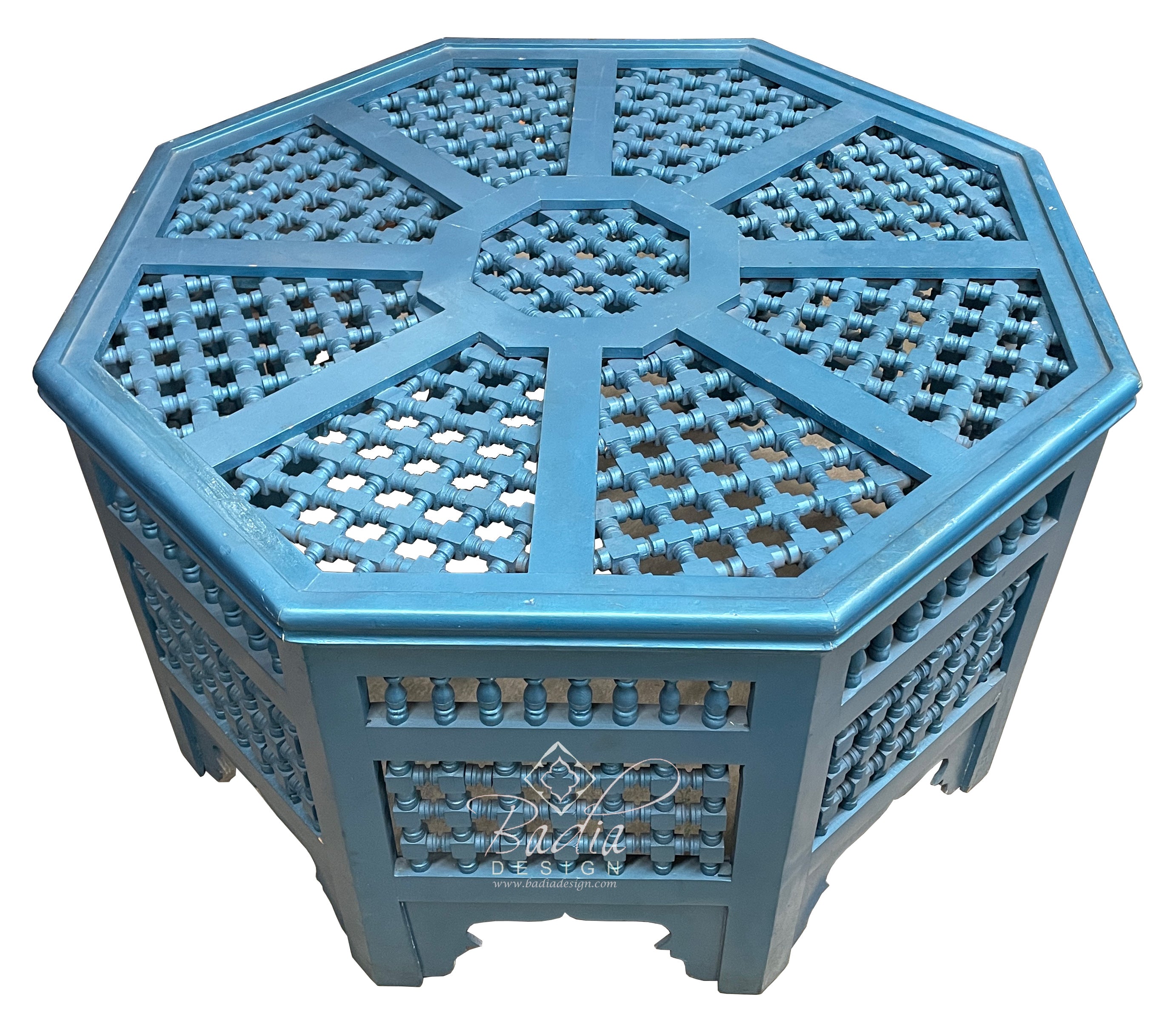 Moroccan Painted Wooden Moucharabieh Table