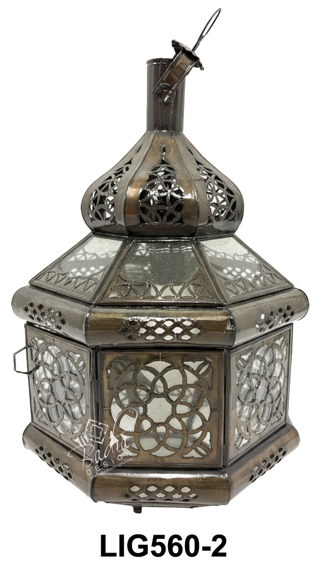 Hanging Glass Lanterns with Geometric Designs