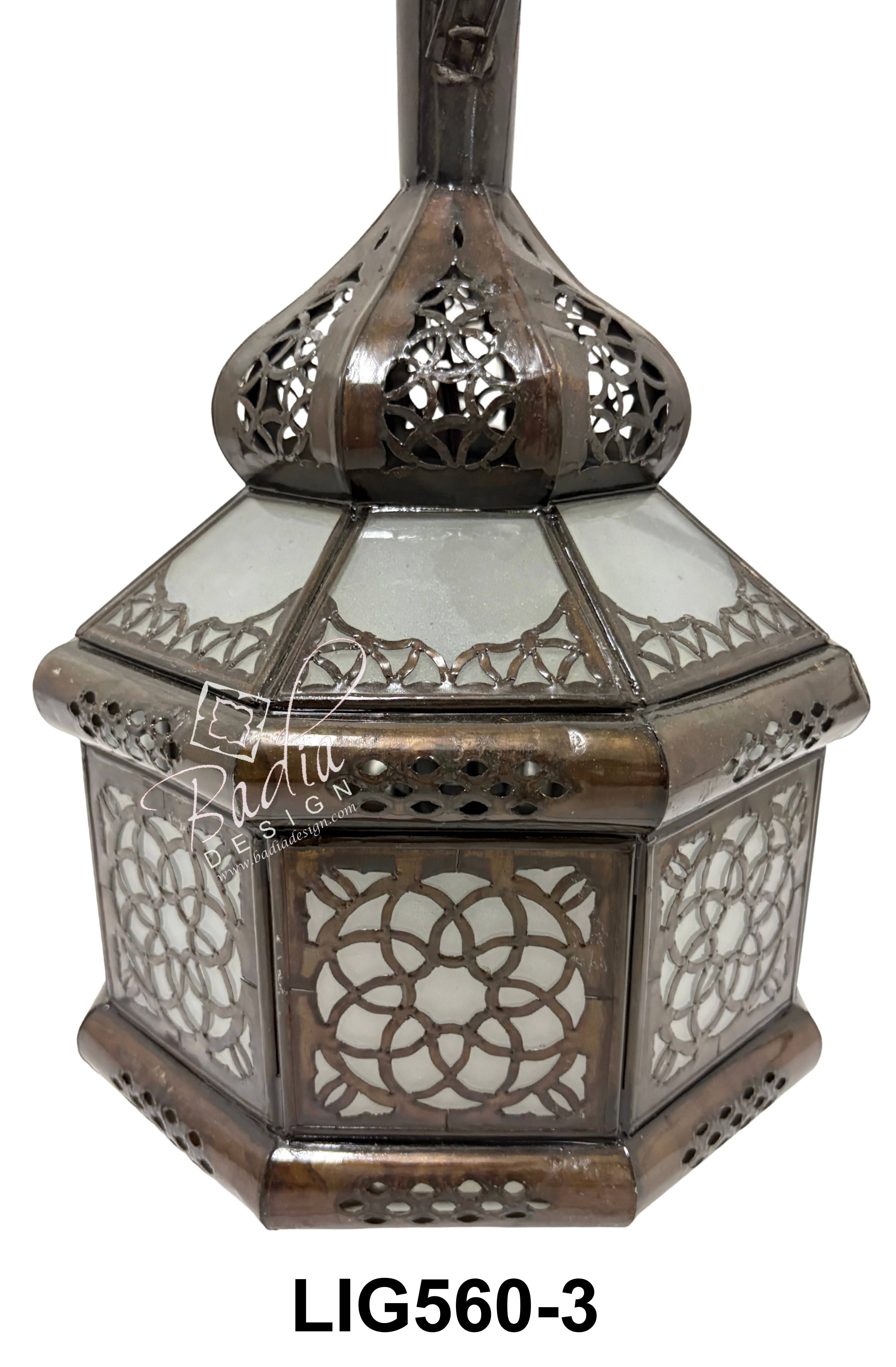Hanging Glass Lanterns with Geometric Designs