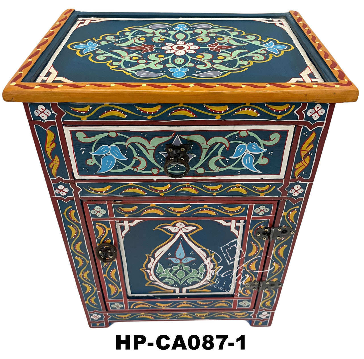 Hand Painted Multi-Color Cabinet Nightstand