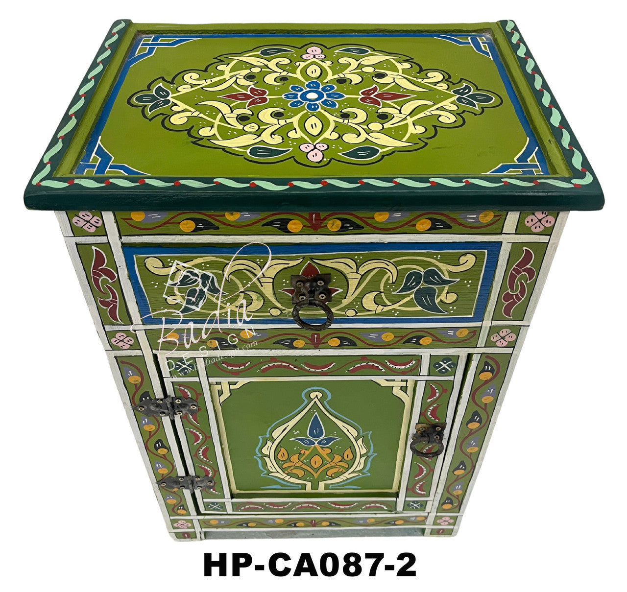 Hand Painted Multi-Color Cabinet Nightstand