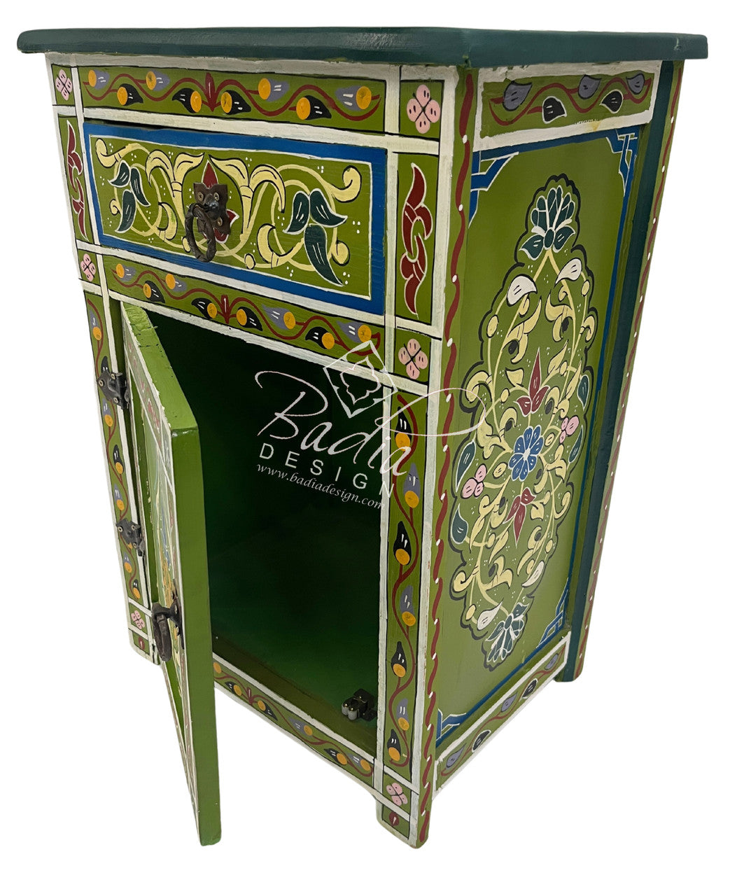 Hand Painted Multi-Color Cabinet Nightstand