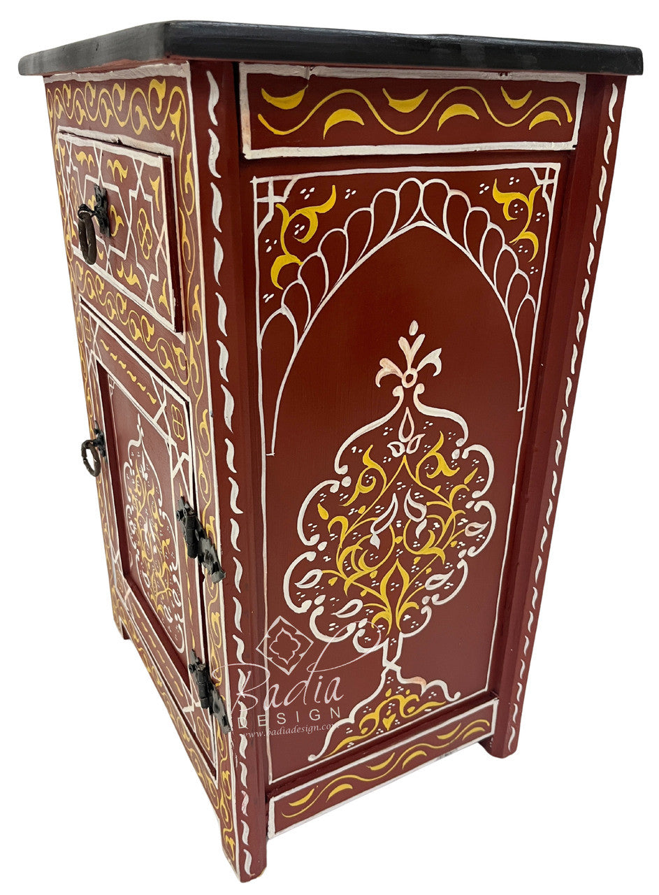 Hand Painted Multi-Color Cabinet Nightstand