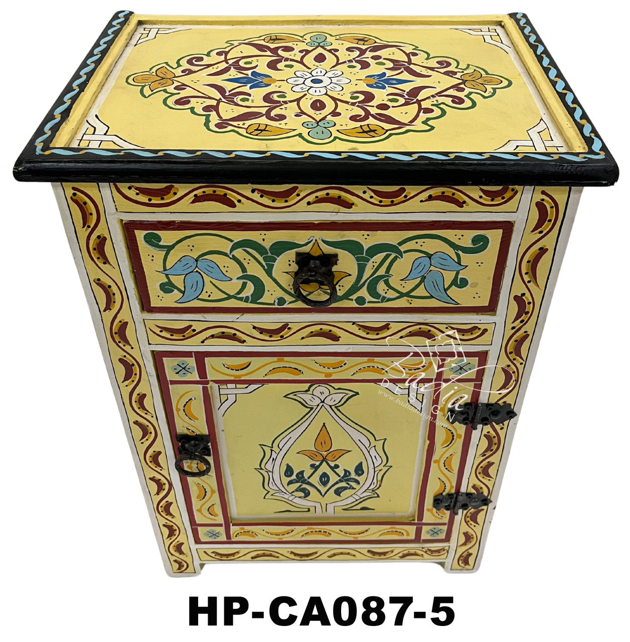 Hand Painted Multi-Color Cabinet Nightstand