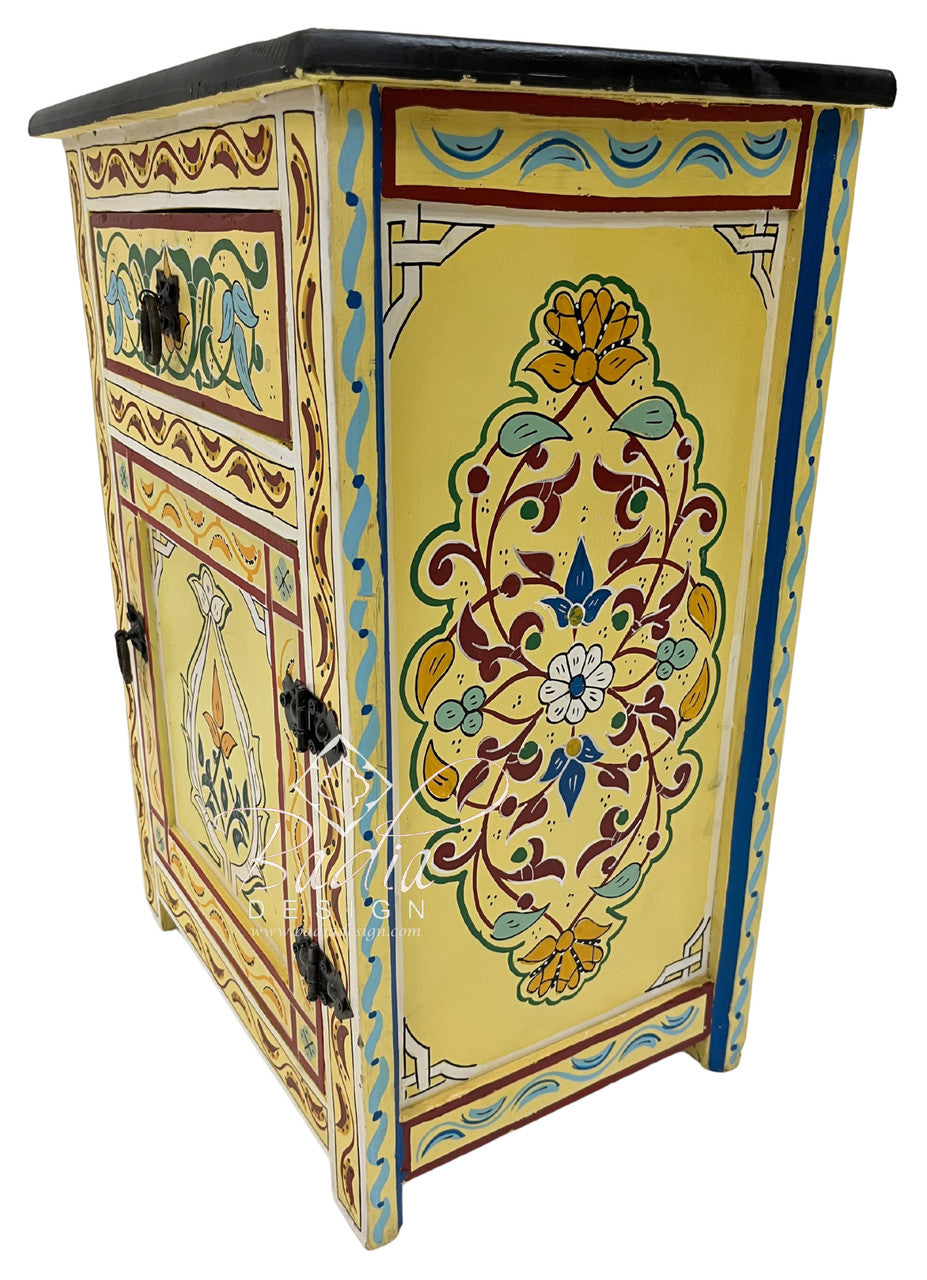 Hand Painted Multi-Color Cabinet Nightstand