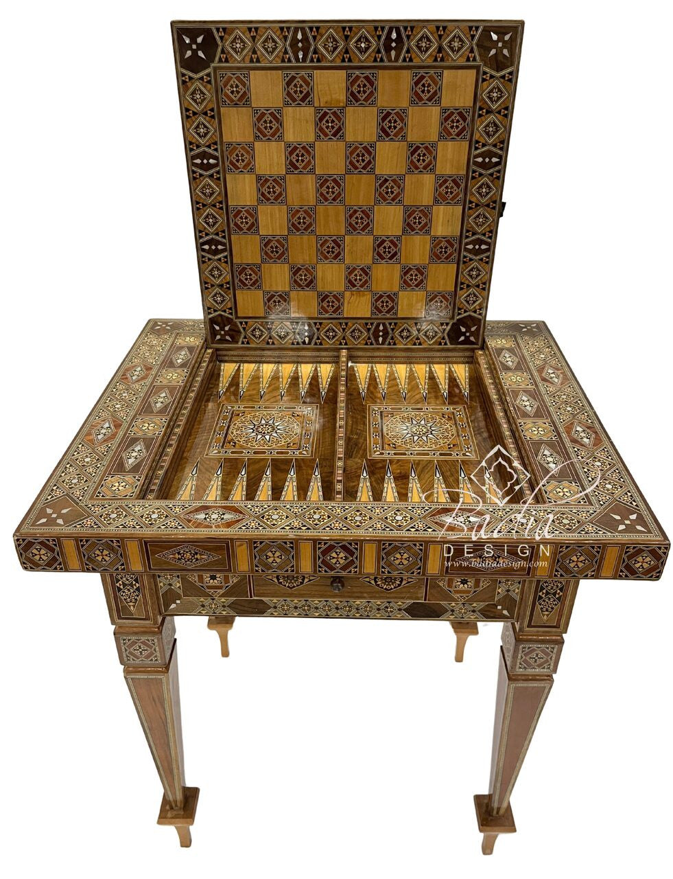 Handcrafted Syrian Design Inlay Gaming Table