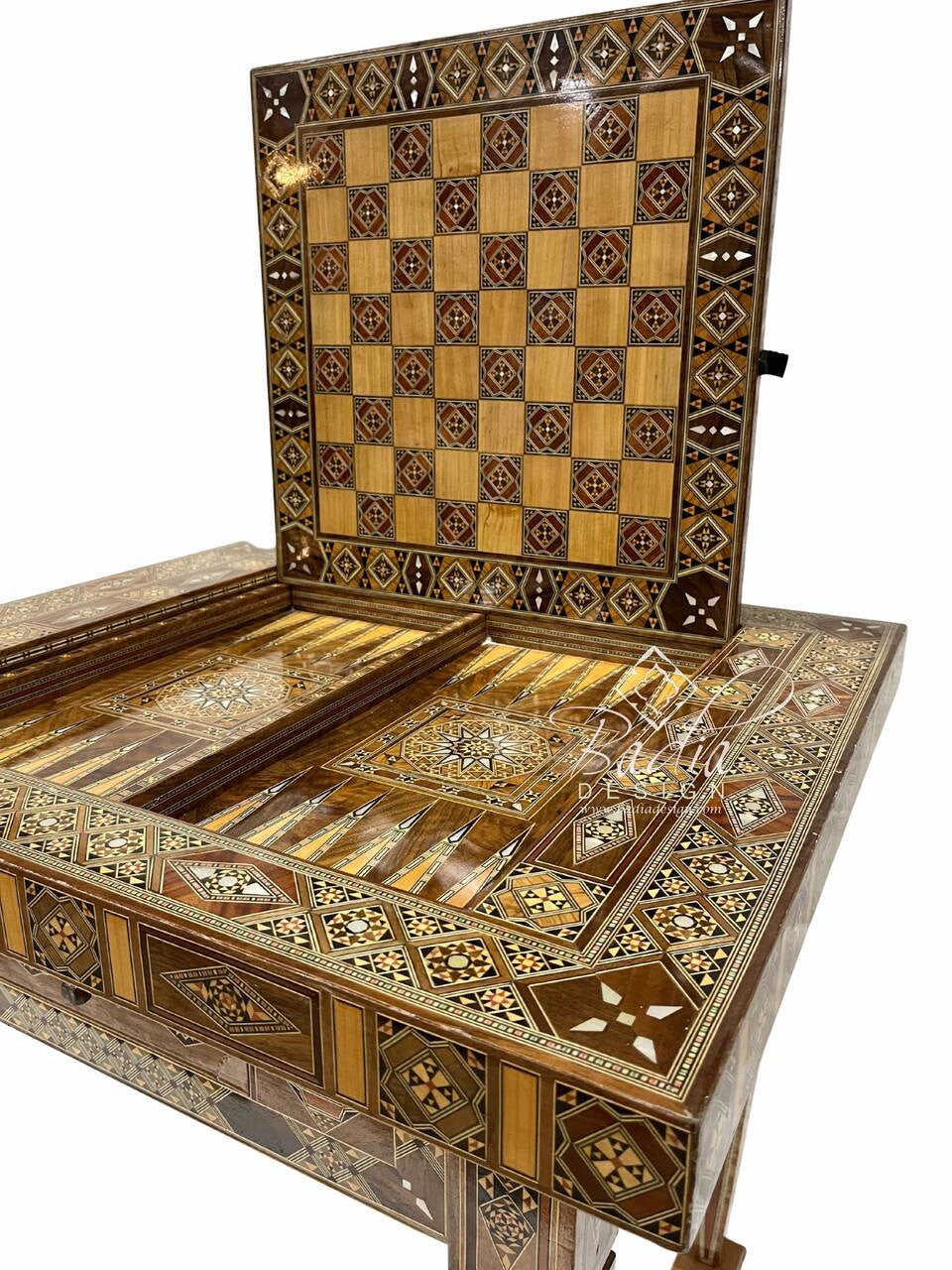 Handcrafted Syrian Design Inlay Gaming Table
