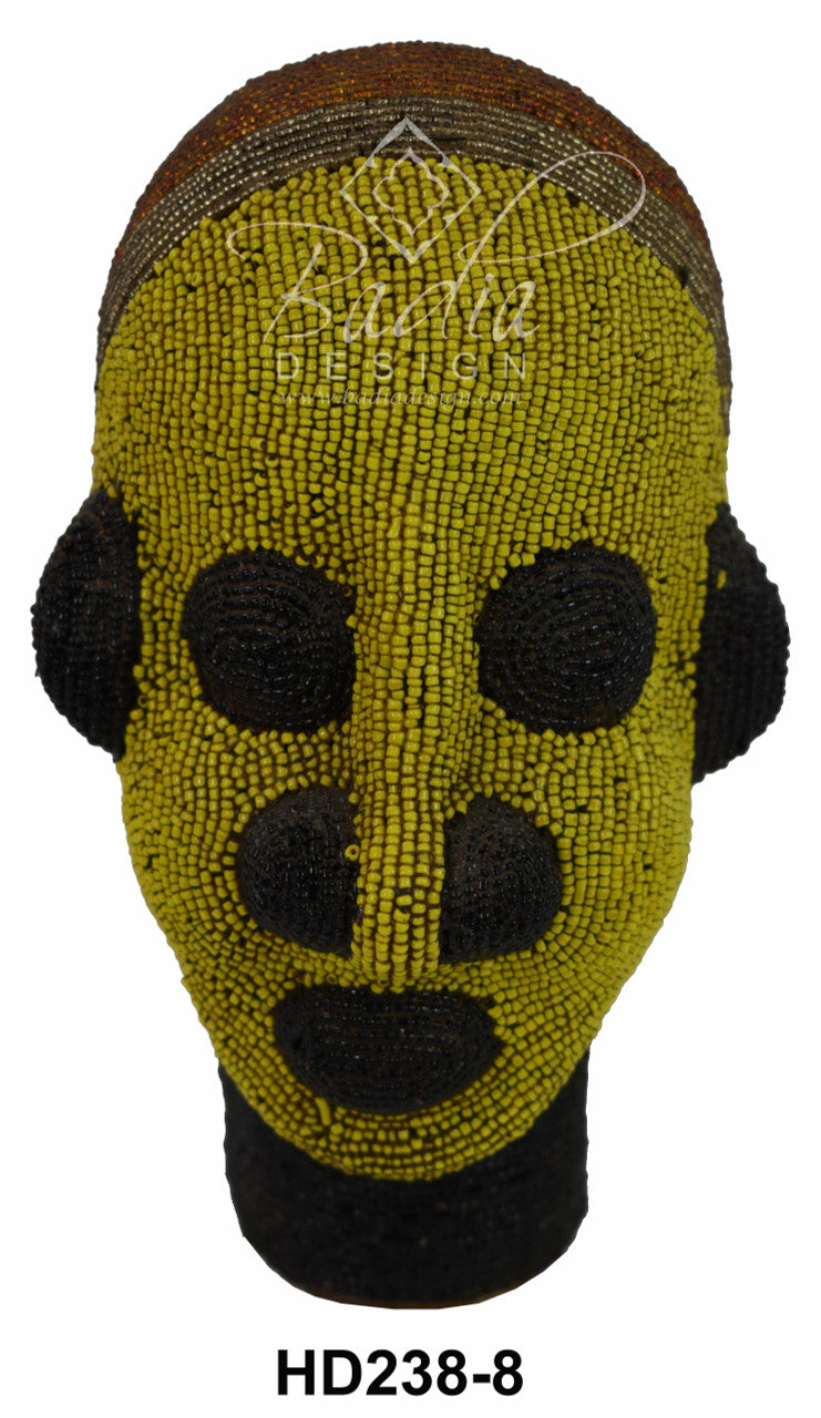 Handmade African Beaded Head Sculptures