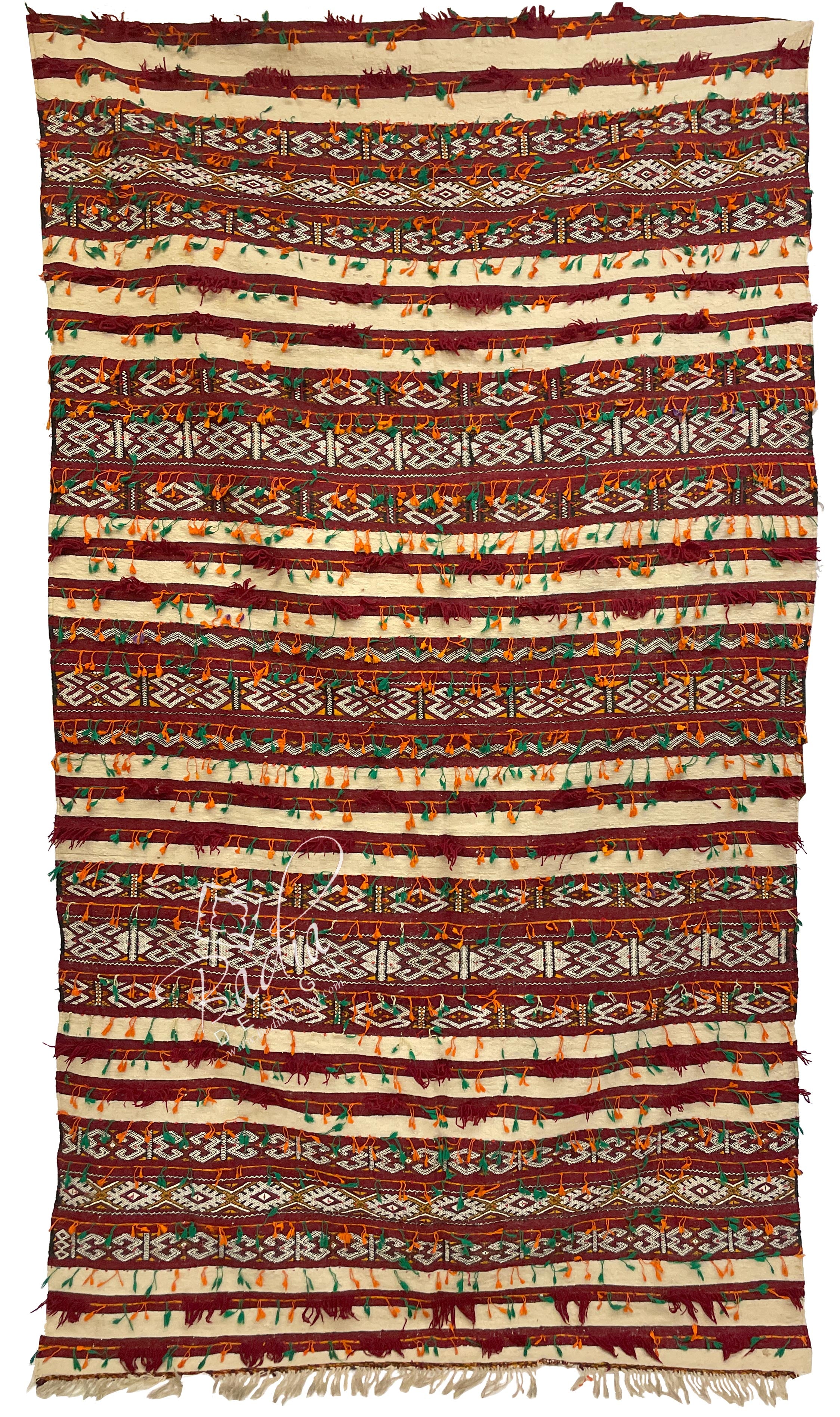 Handwoven Moroccan Kilim Rug with Tribal Designs