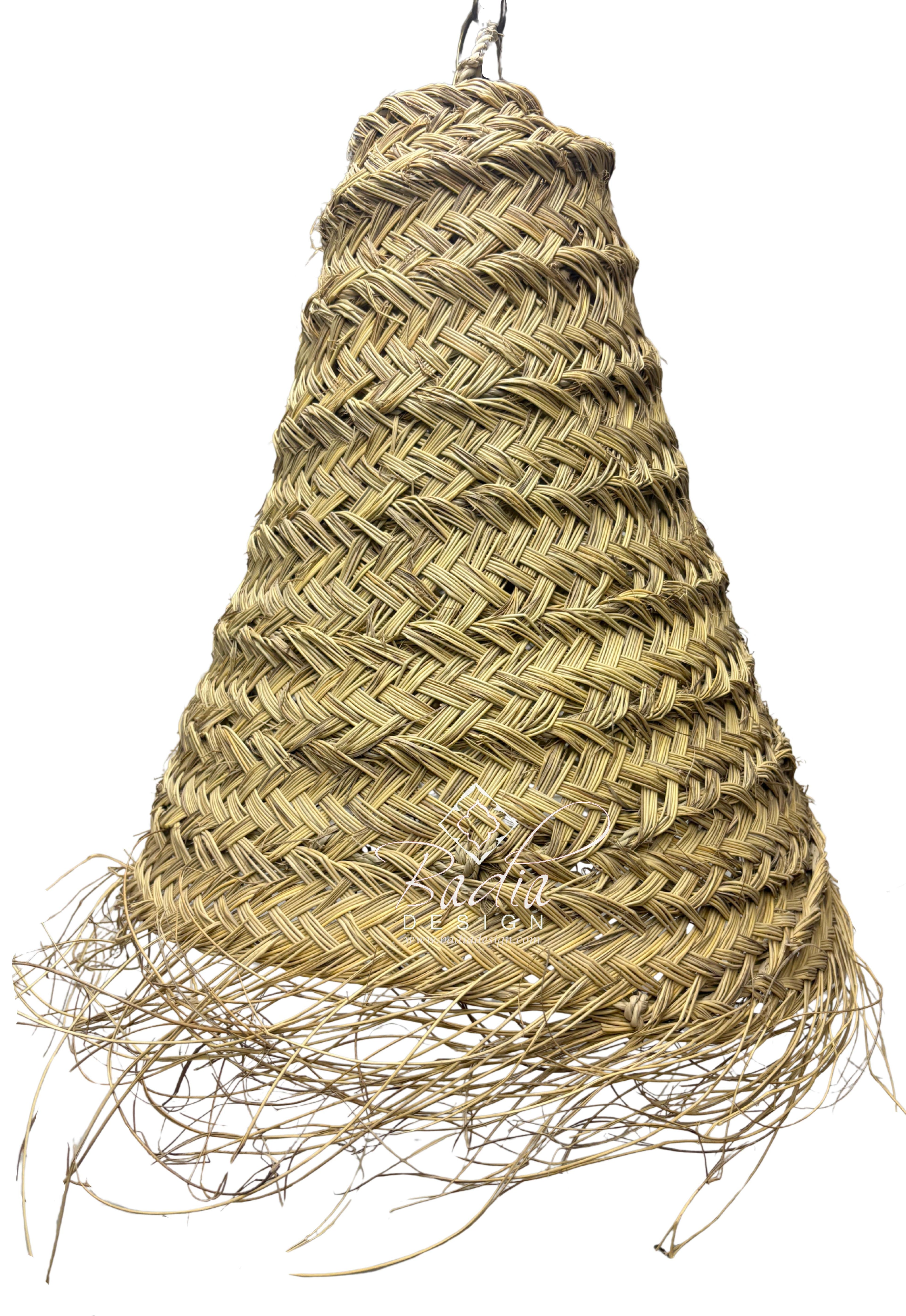 Handwoven Moroccan Raffia Lantern