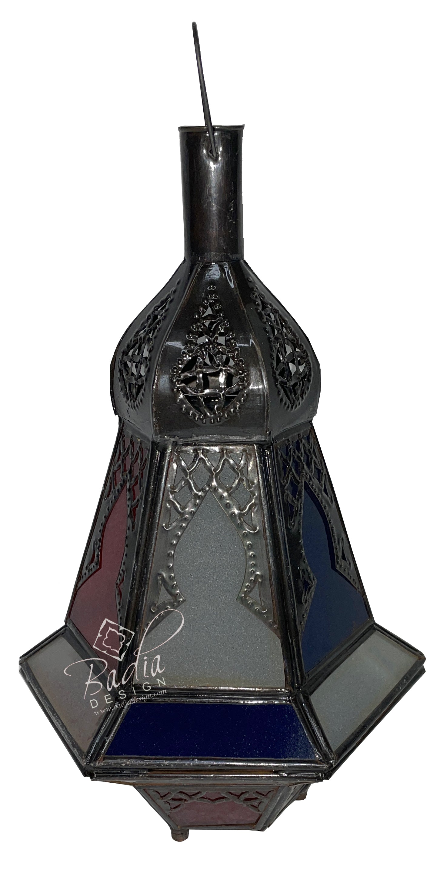 Hanging Multi-Color Glass Lantern