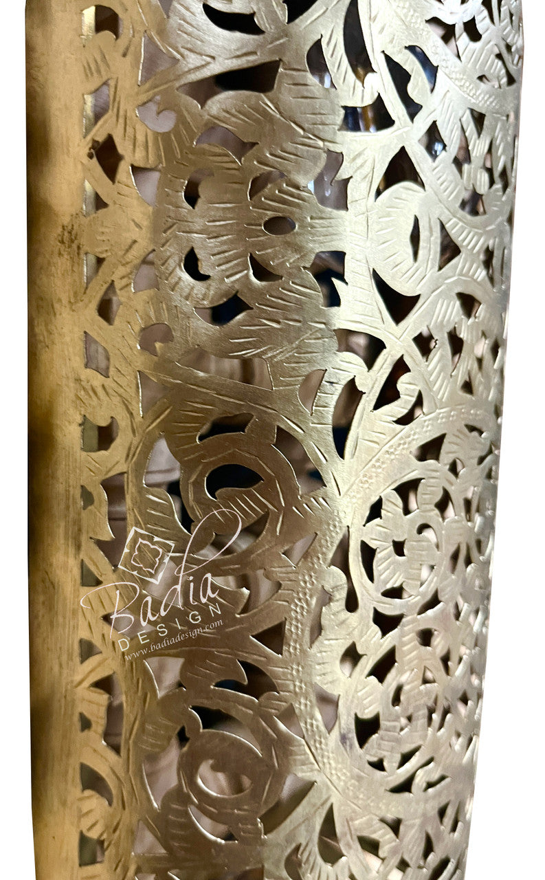 Handmade Brass Wall Sconce with Exquisite Cutout Patterns