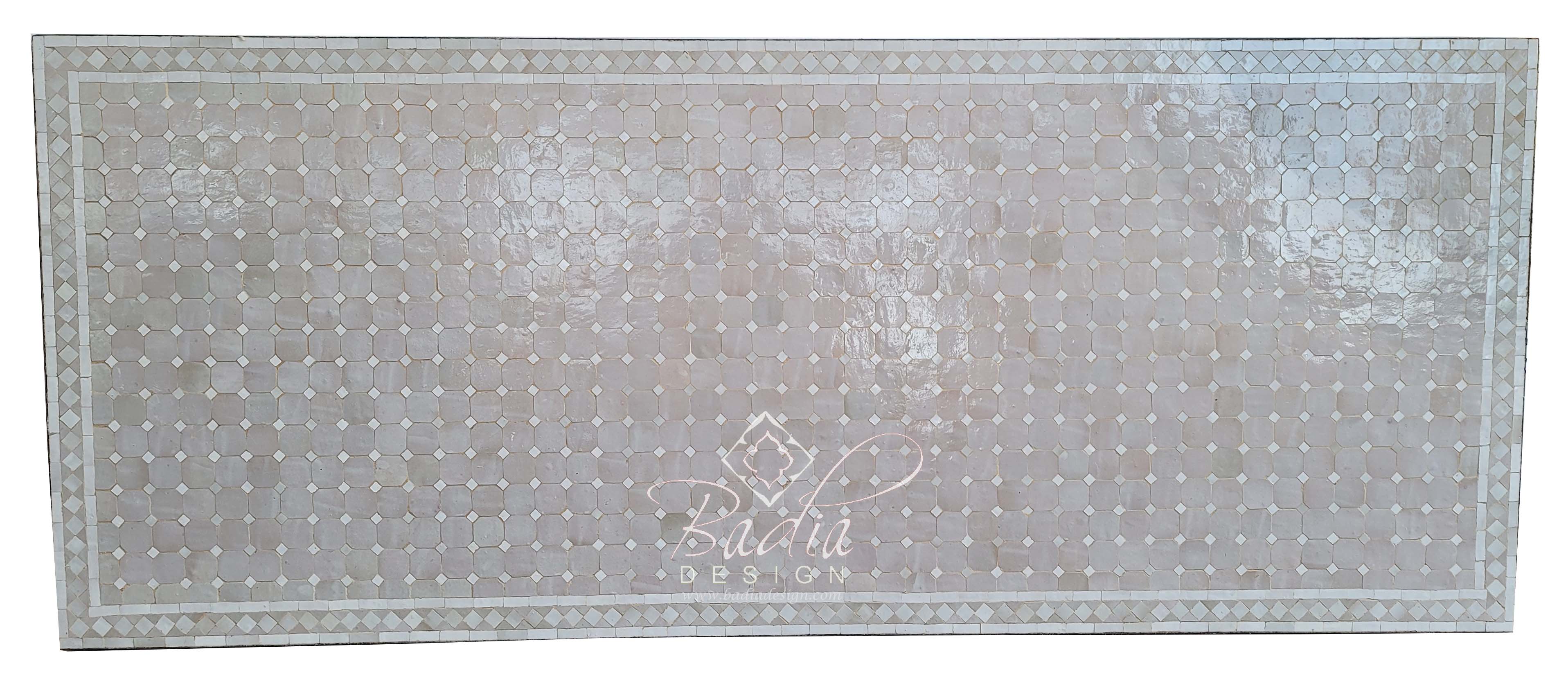 Large Beige Rectangular Tile Table Top