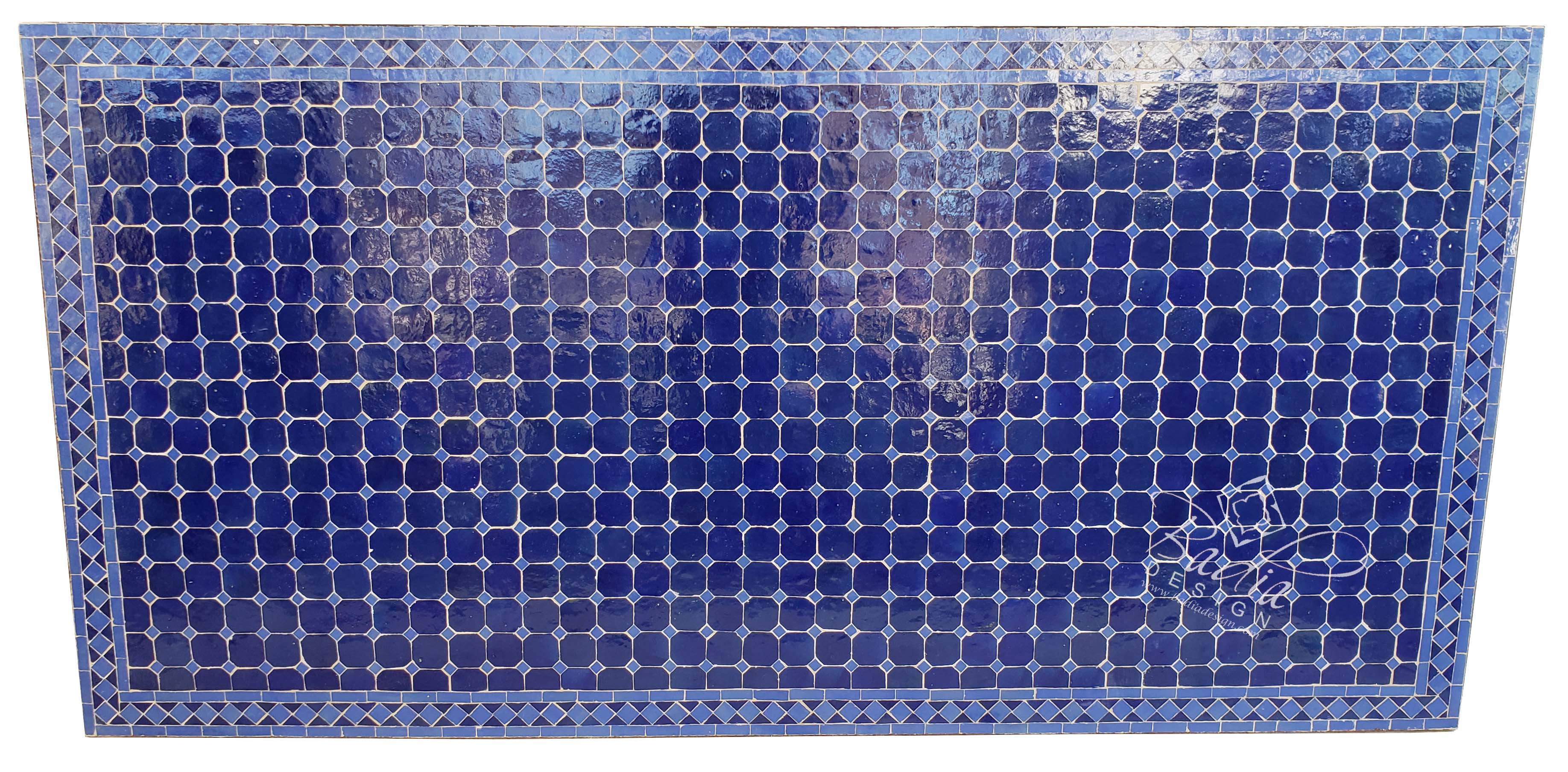 Large Blue Rectangular Tile Table Top