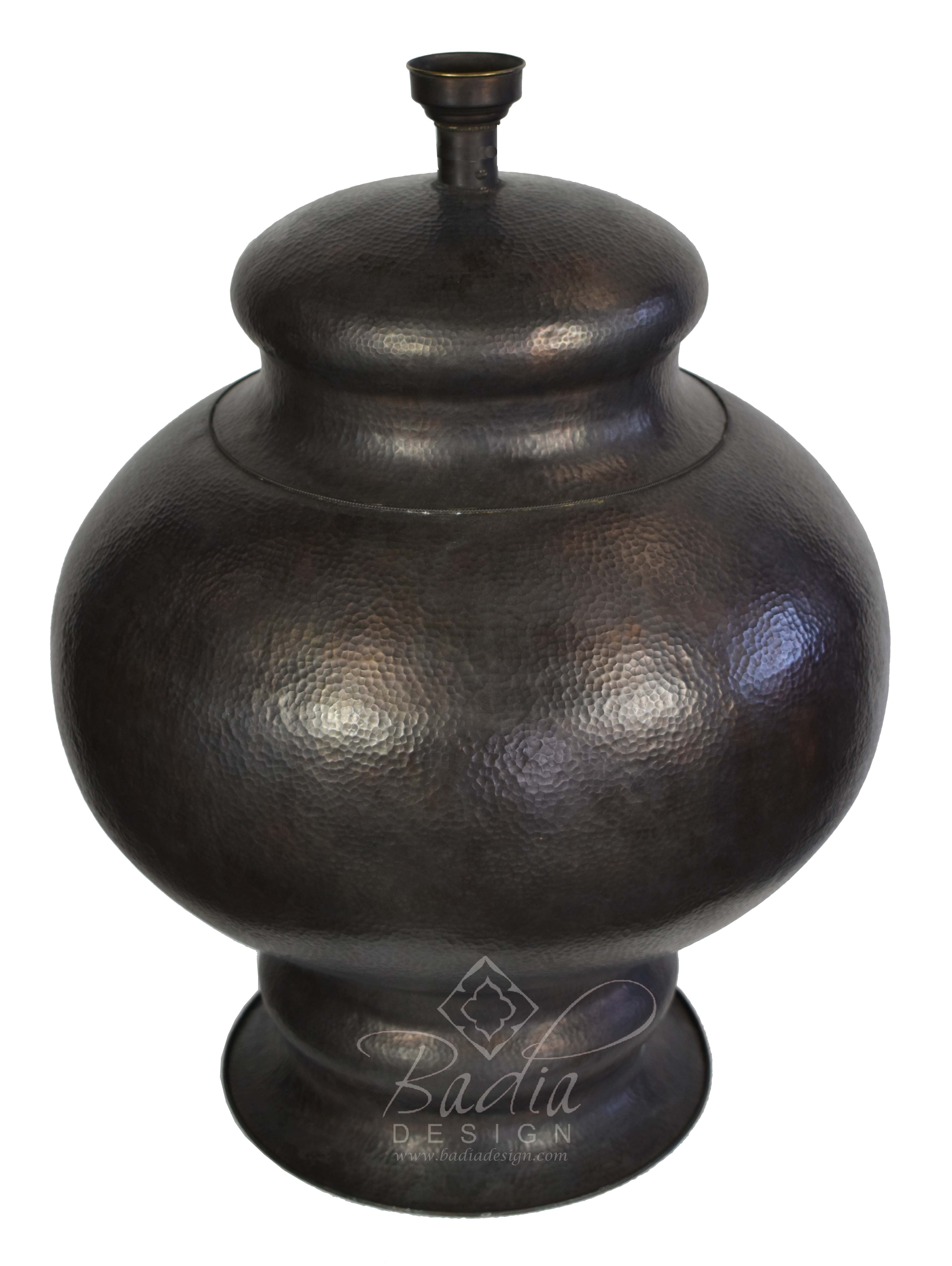 Large Aged Brass Table Lamp Base