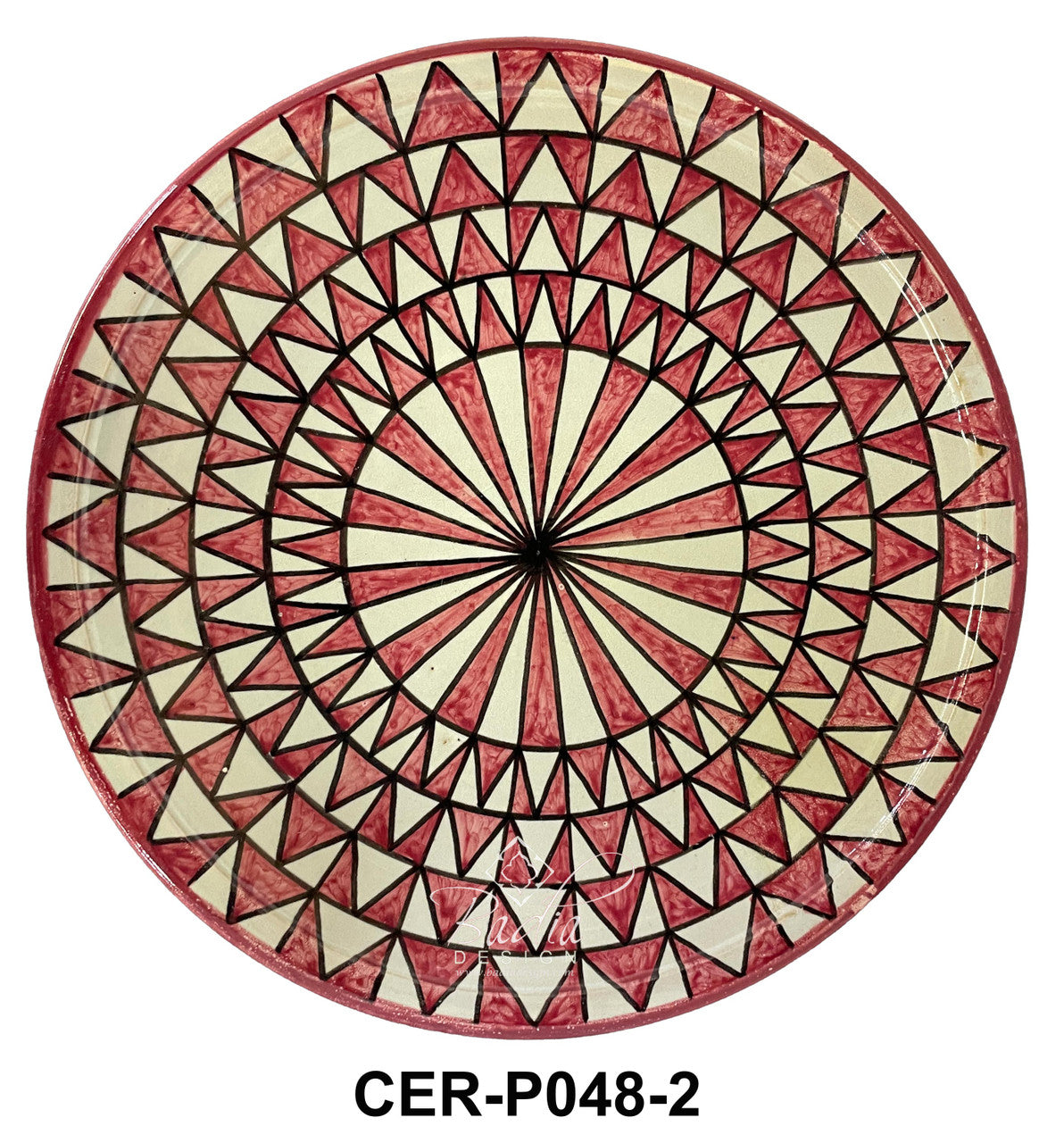 Hand Painted Multi-Color Ceramic Plate