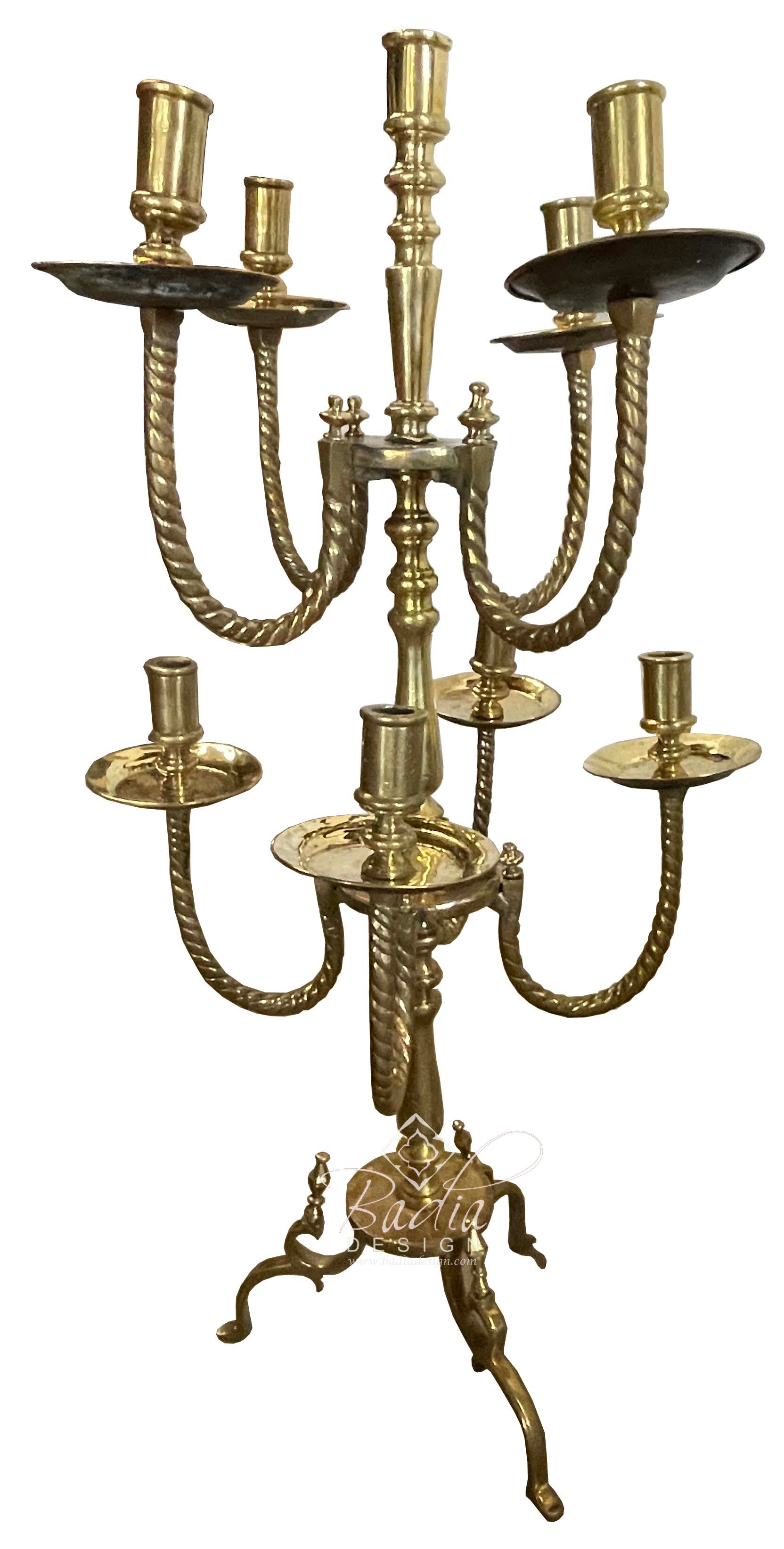 Solid Ornate Moroccan Brass Candle Holder Stand
