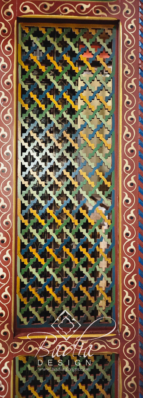 Large Intricate Hand Painted Cedar Door