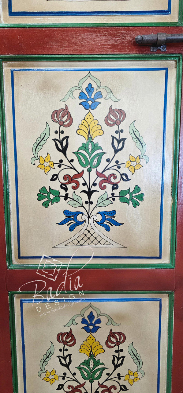 Large Intricate Hand Painted Cedar Door