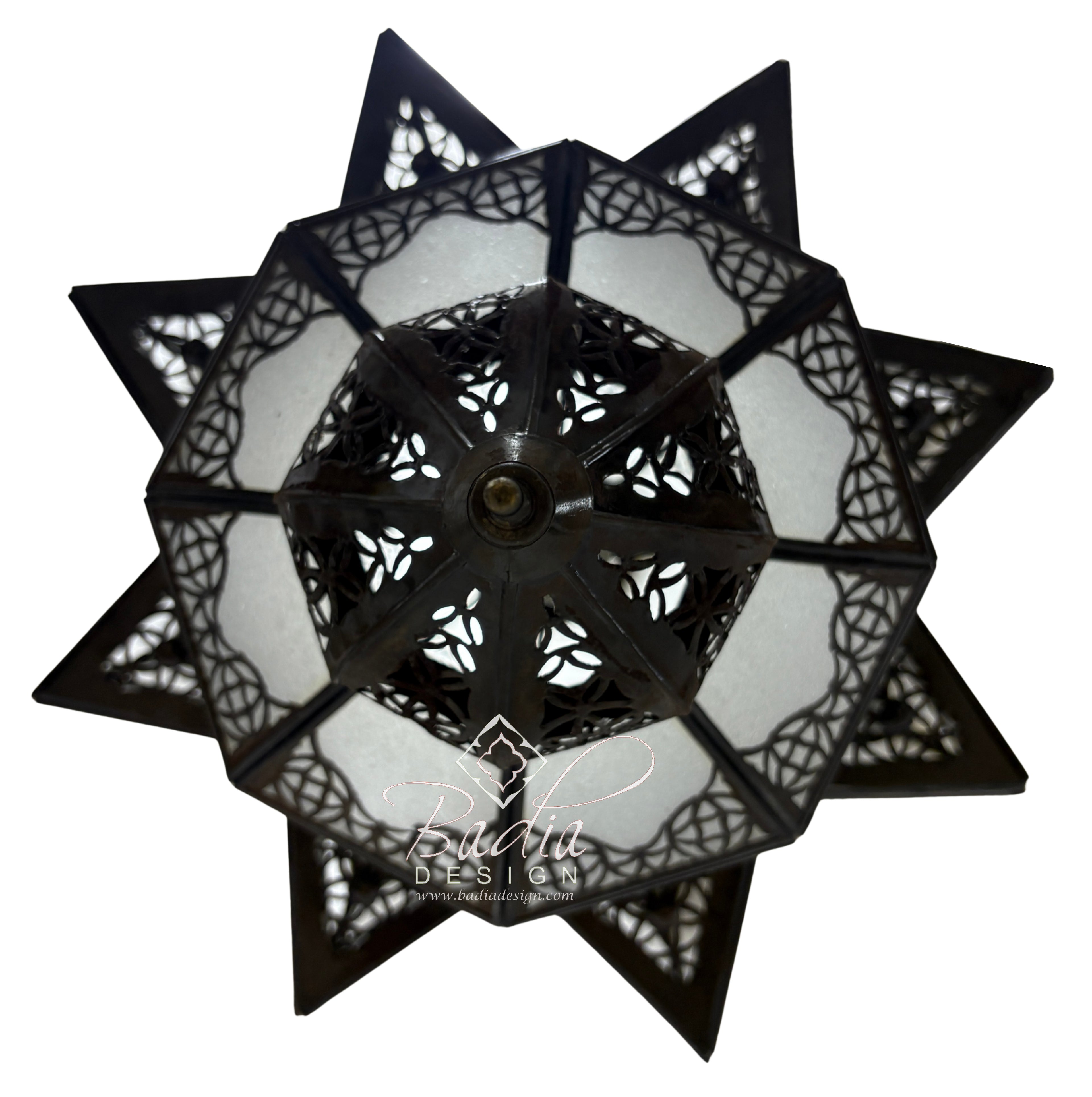 Large Lantern with White Glass