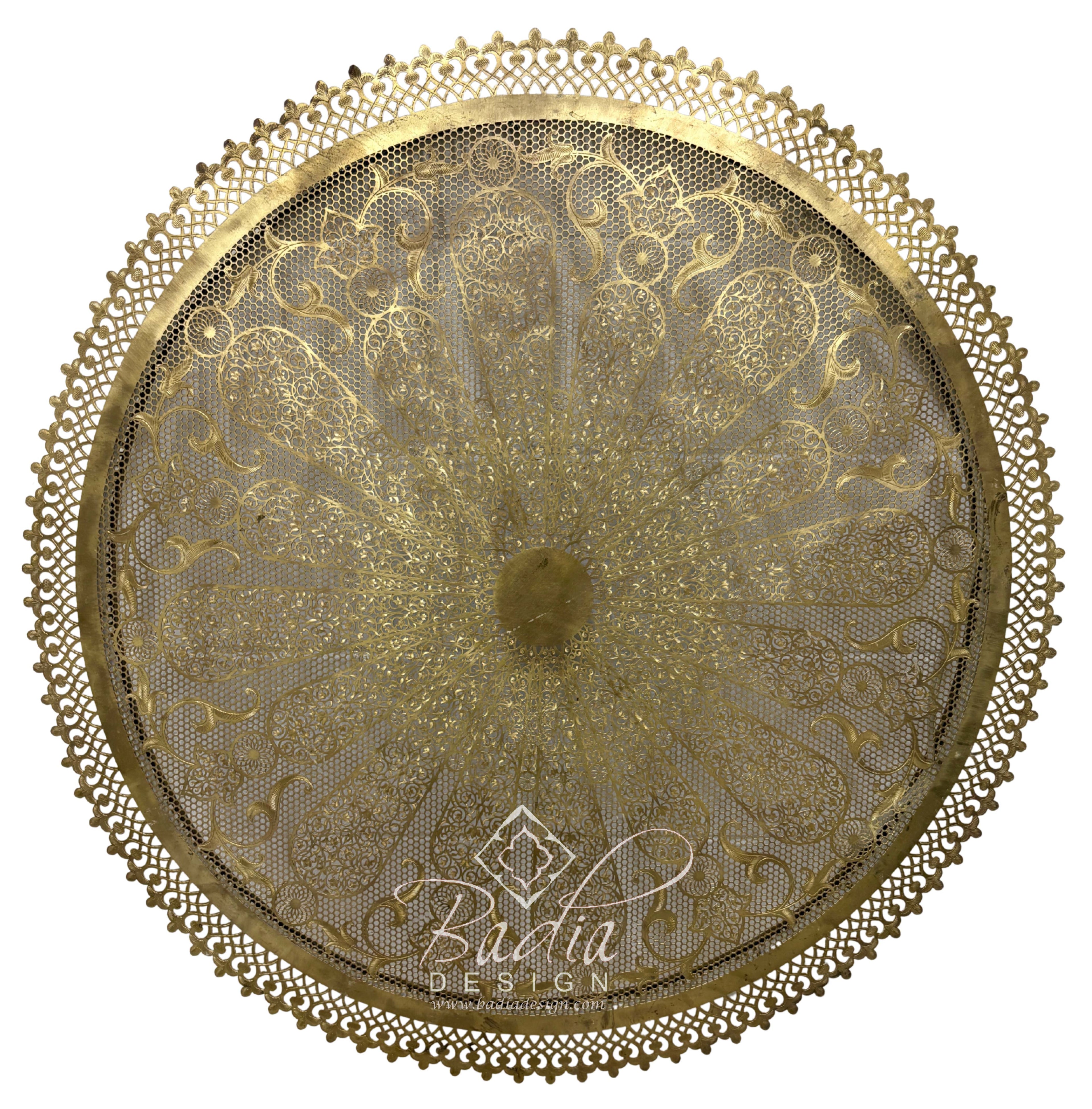 Large Intricately Designed Brass Wall Sconce