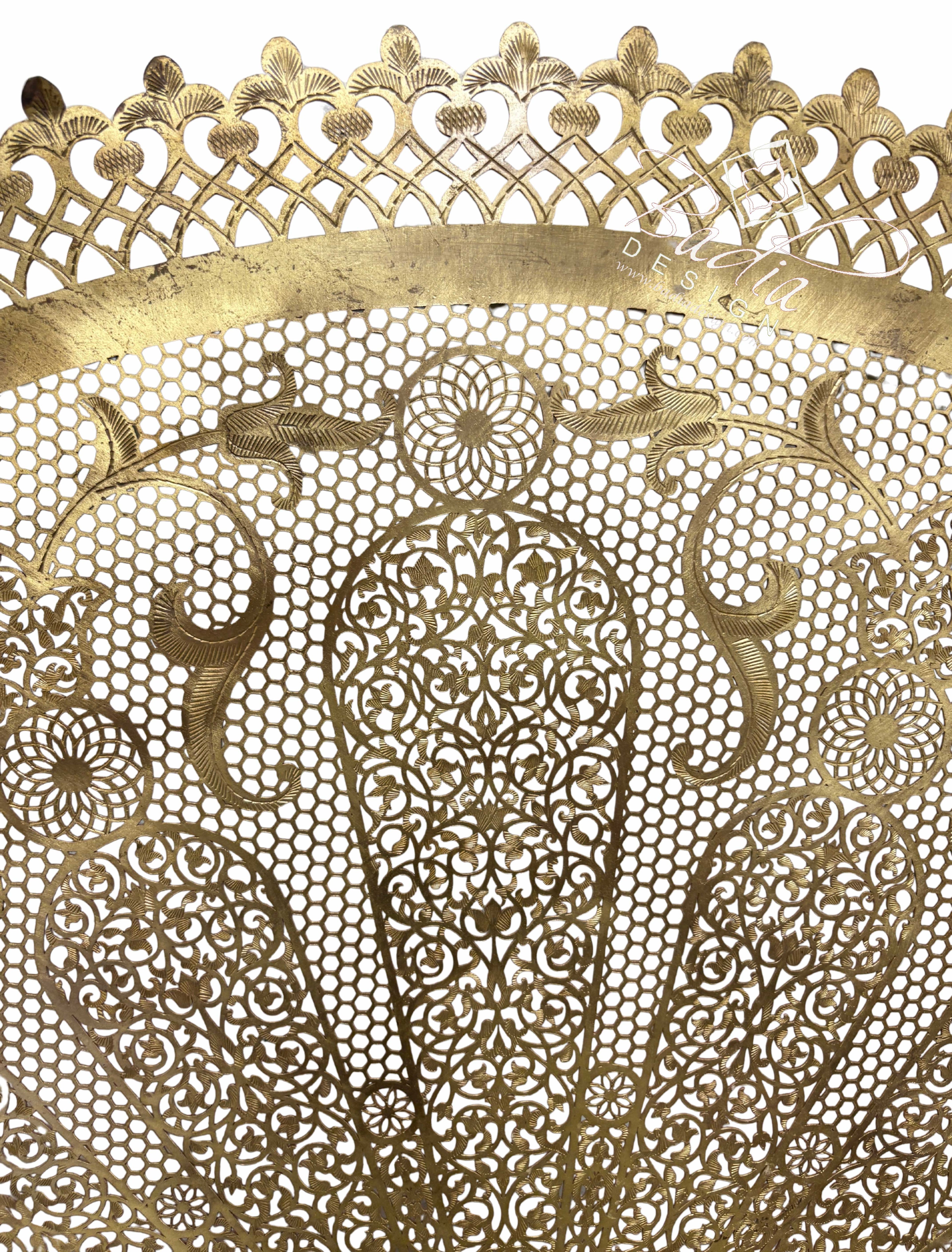 Large Intricately Designed Brass Wall Sconce