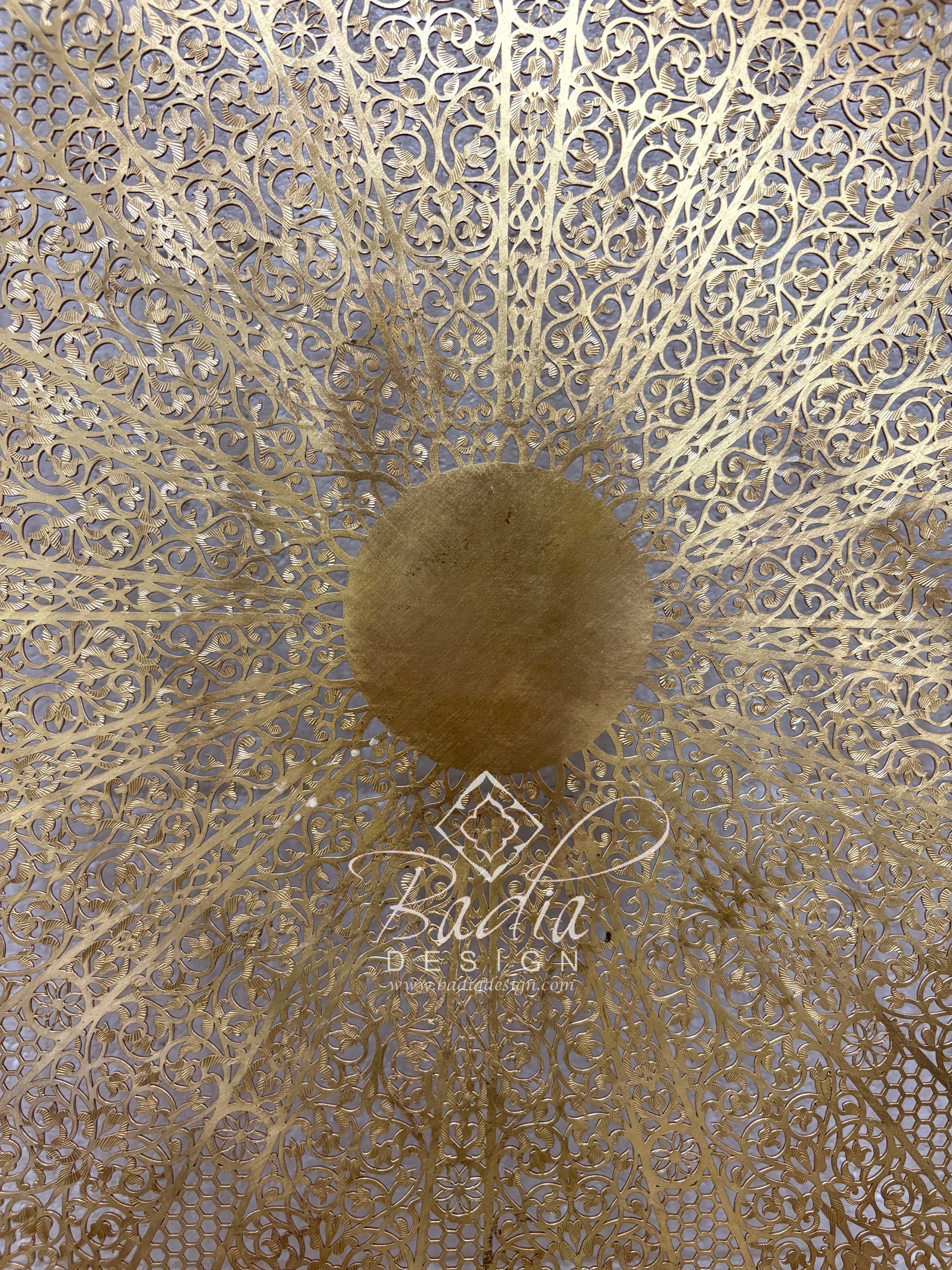 Large Intricately Designed Brass Wall Sconce