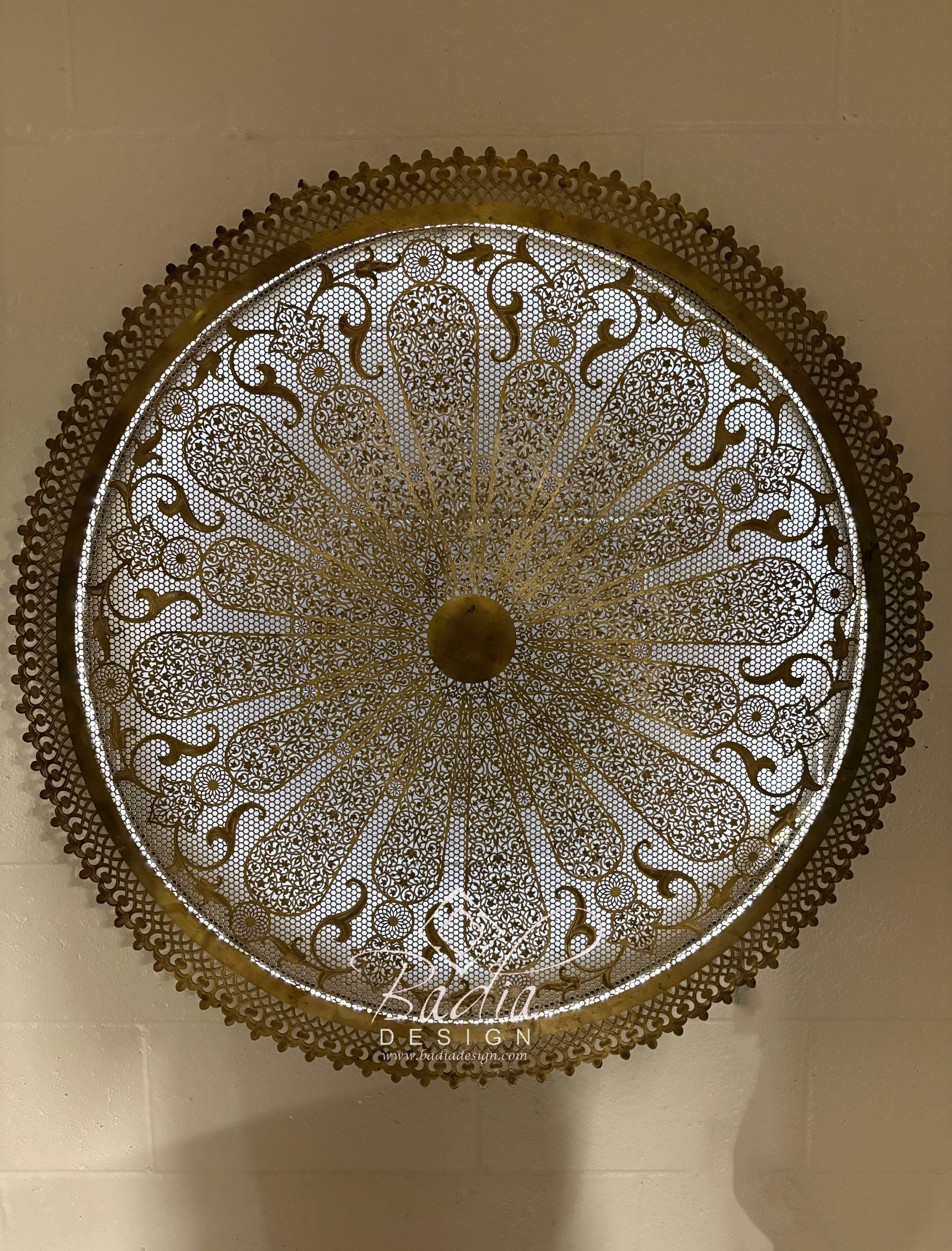 Large Intricately Designed Brass Wall Sconce