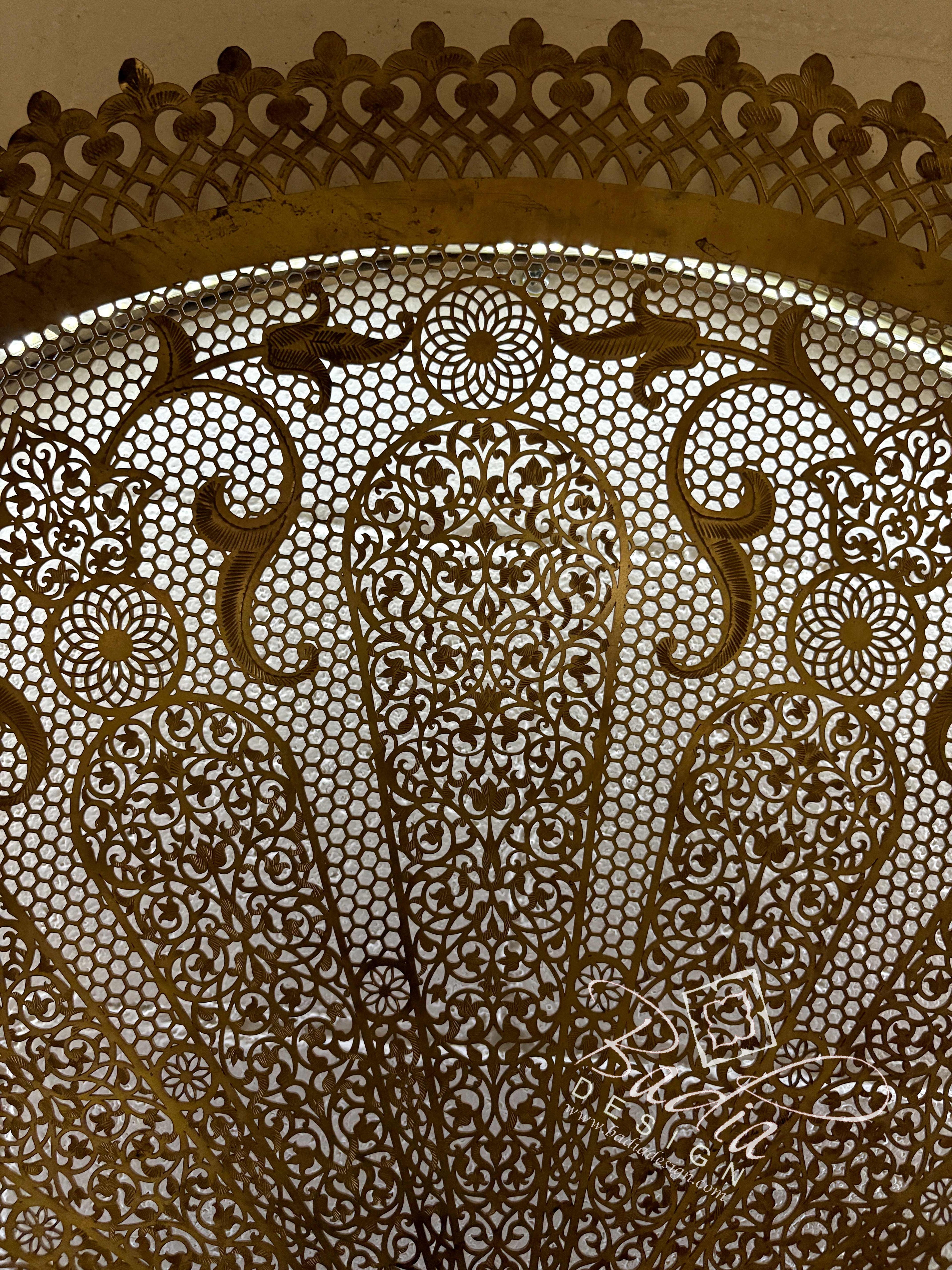 Large Intricately Designed Brass Wall Sconce